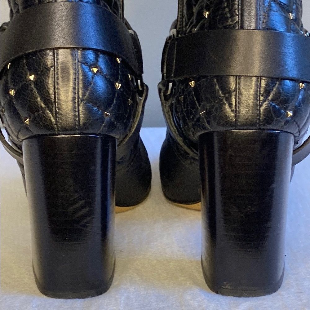 Valentino Valentino Garavani 'Rockstud' Spiked Black Leather Boots 37 Size US 7 / IT 37 - 8 Thumbnail