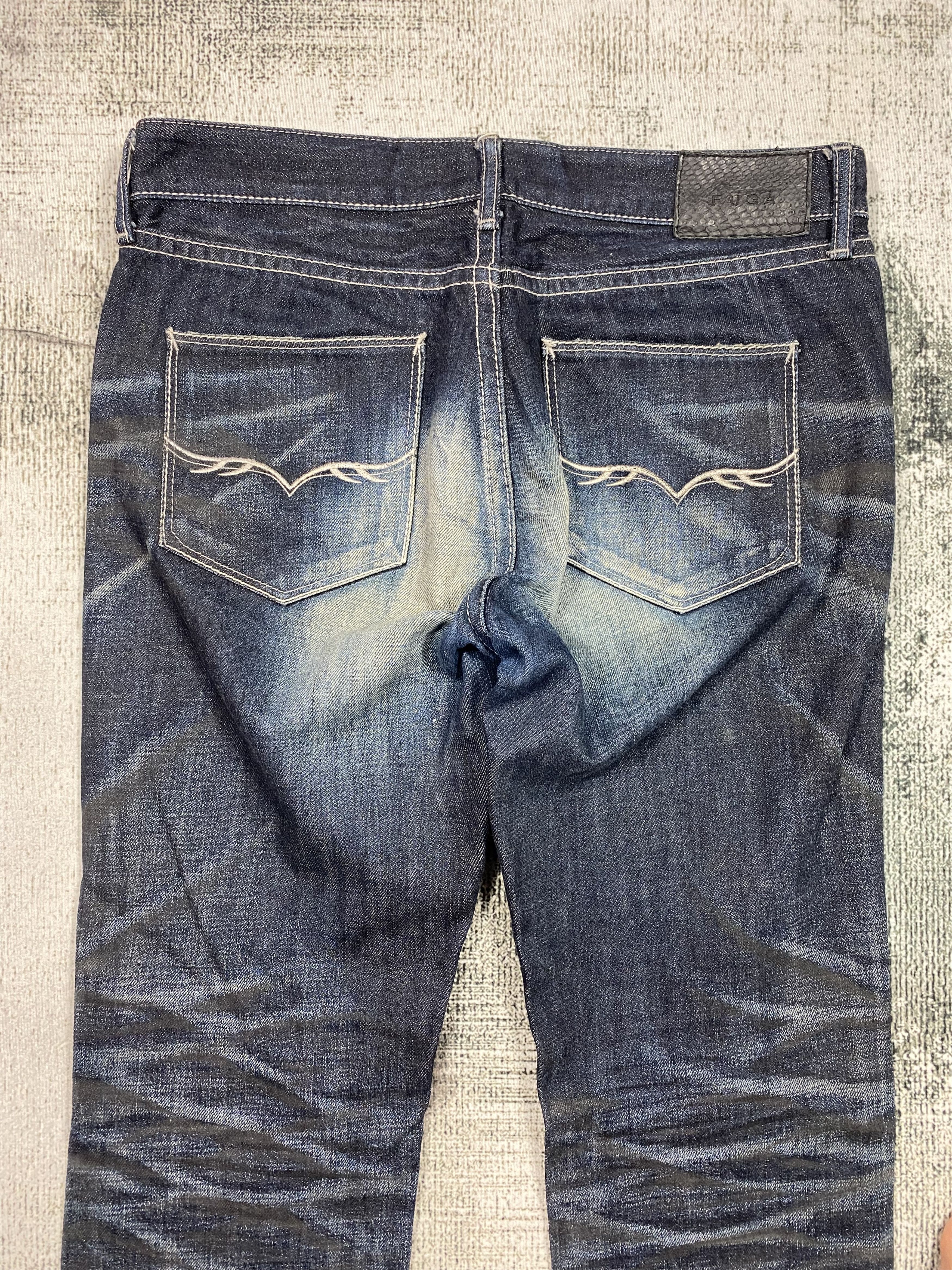 GOSTAR DE FUGA RARE🔥Japanese FUGA Faded Honeycomb Distressed Denim Size US 31 - 14 Thumbnail