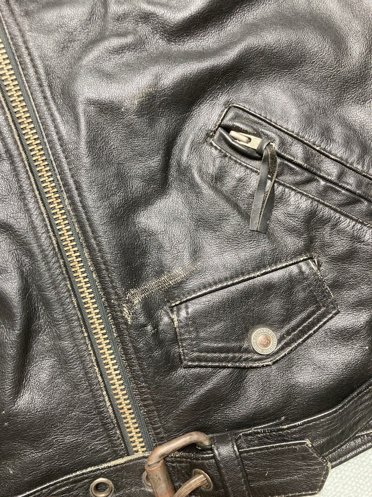 Harley Davidson × Vintage Harley Davidson leather jacket biker shovelhead belted XL Size US XL / EU 56 / 4 - 5 Thumbnail