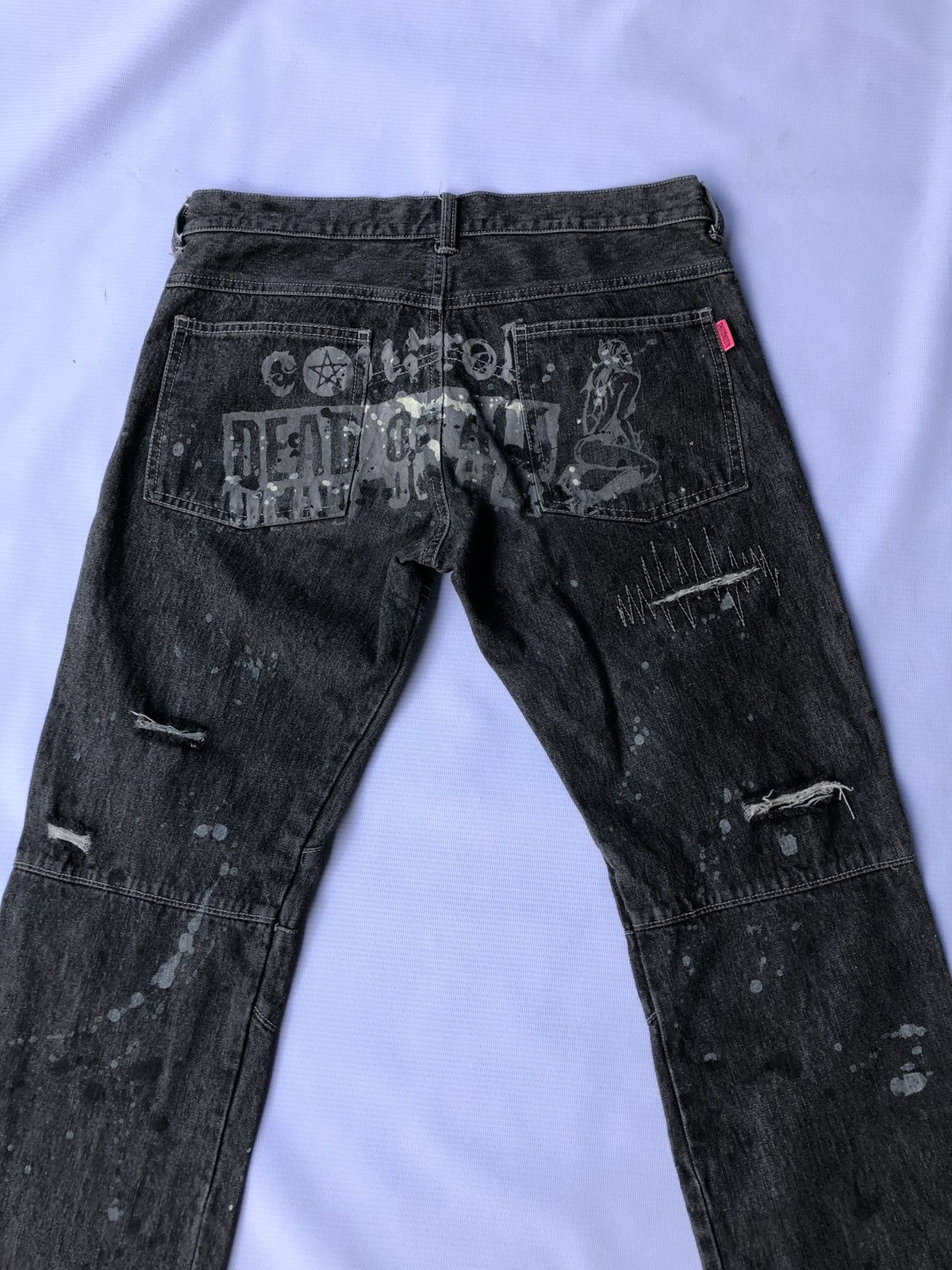 Japanese Brand 🔥RARE 90’s ALGONQUINS DIstressed Punk Anarchy Influence Size US 30 / EU 46 - 4 Thumbnail