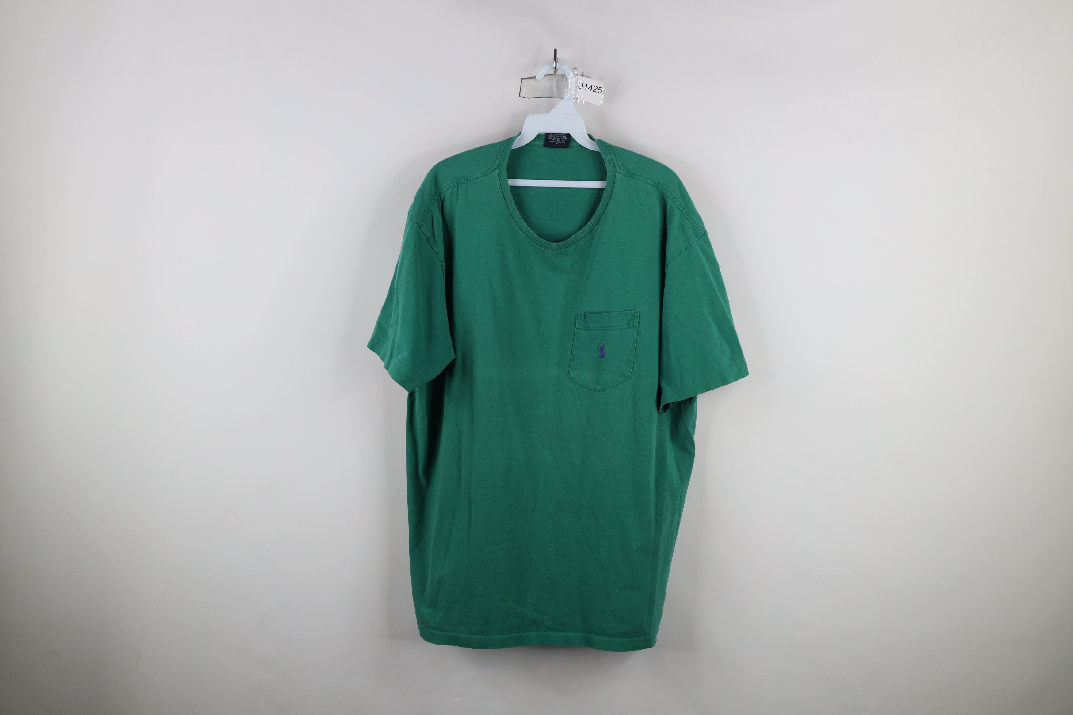 Ralph Lauren × Vintage Vintage 90s Ralph Lauren Short Sleeve Pocket T-Shirt Green Size US XL / EU 56 / 4 - 1 Thumbnail