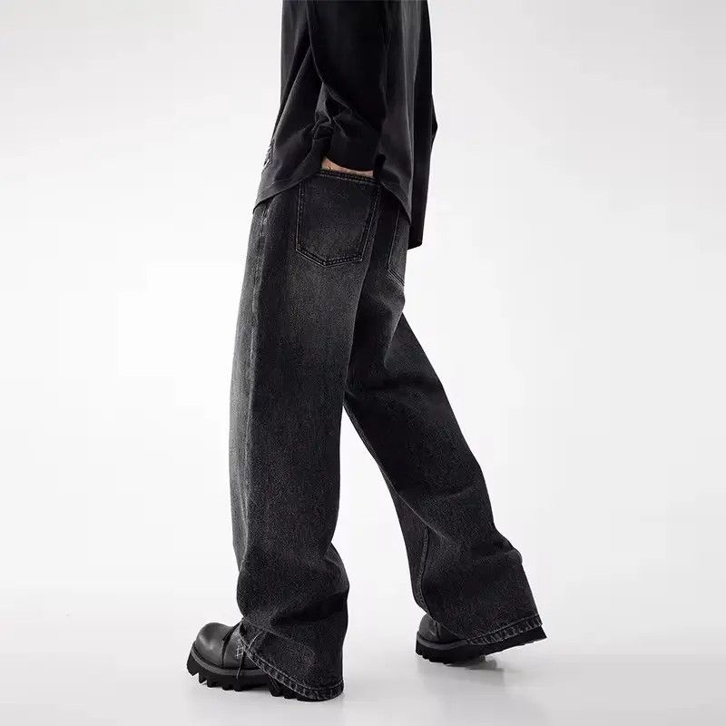 Japanese Brand × Jean Vintage Washed Black Micro Flare Straight Jeans Size US 29 - 4 Thumbnail