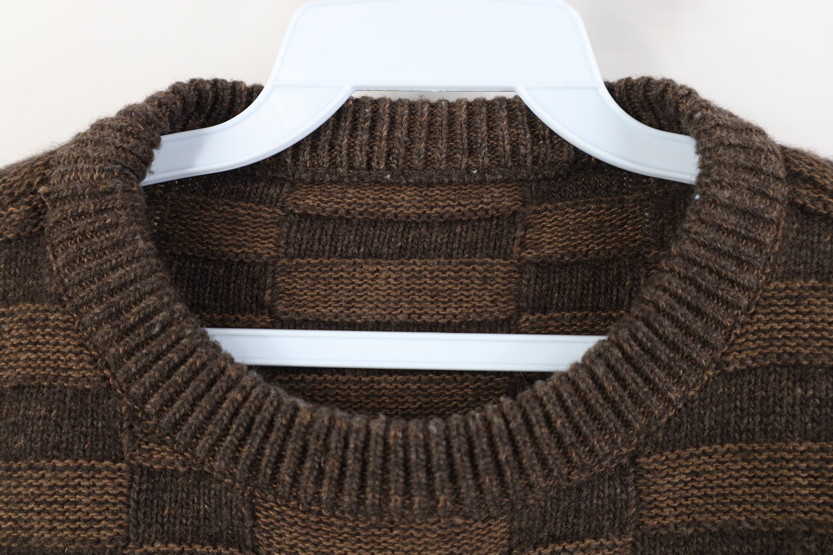Vintage Vintage 90s Streetwear Weave Knit Crewneck Sweater Brown Size US M / EU 48-50 / 2 - 4 Thumbnail