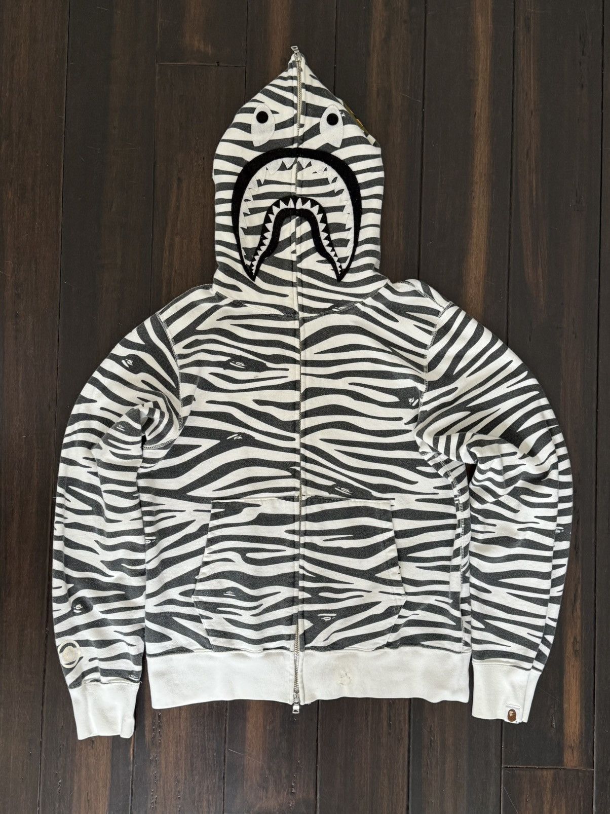 Bape Zebra Camo Shark Full Zip Hoodie Size US M / EU 48-50 / 2 - 1 Thumbnail