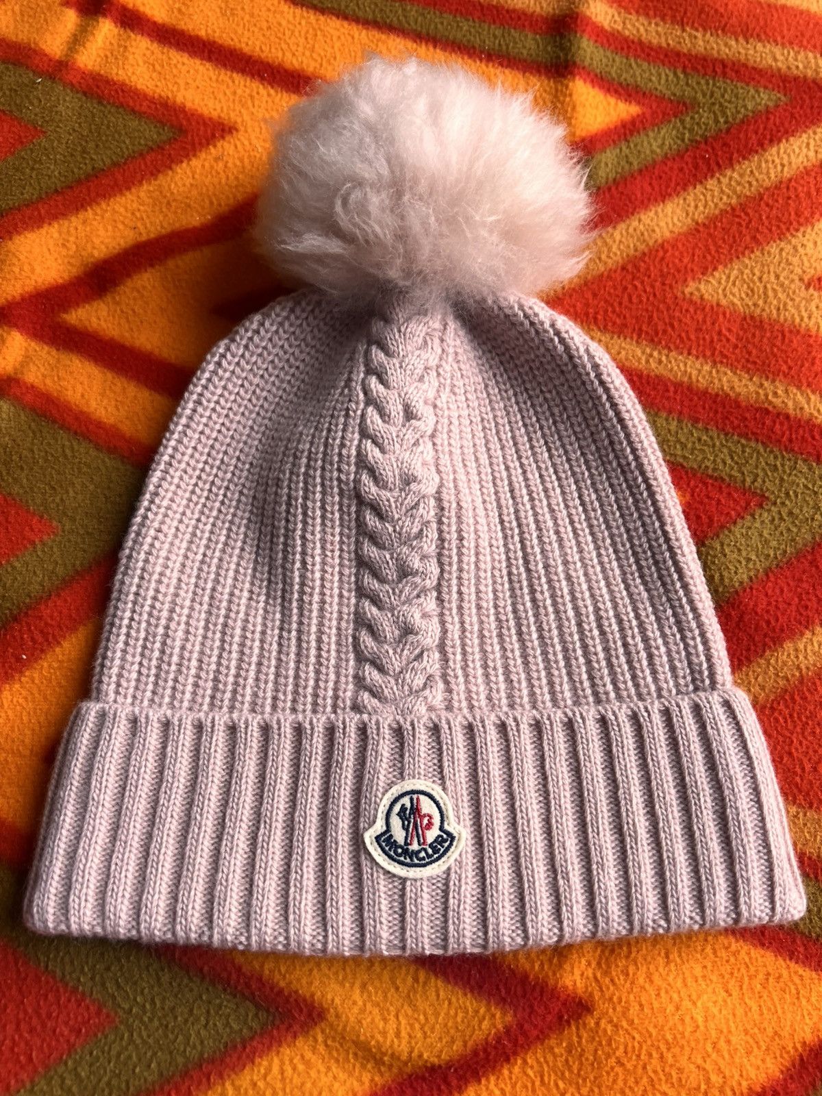 Moncler Moncler Berrett Tricot Mohair Pom Pom Beanie Pink braid wool Size ONE SIZE - 5 Thumbnail