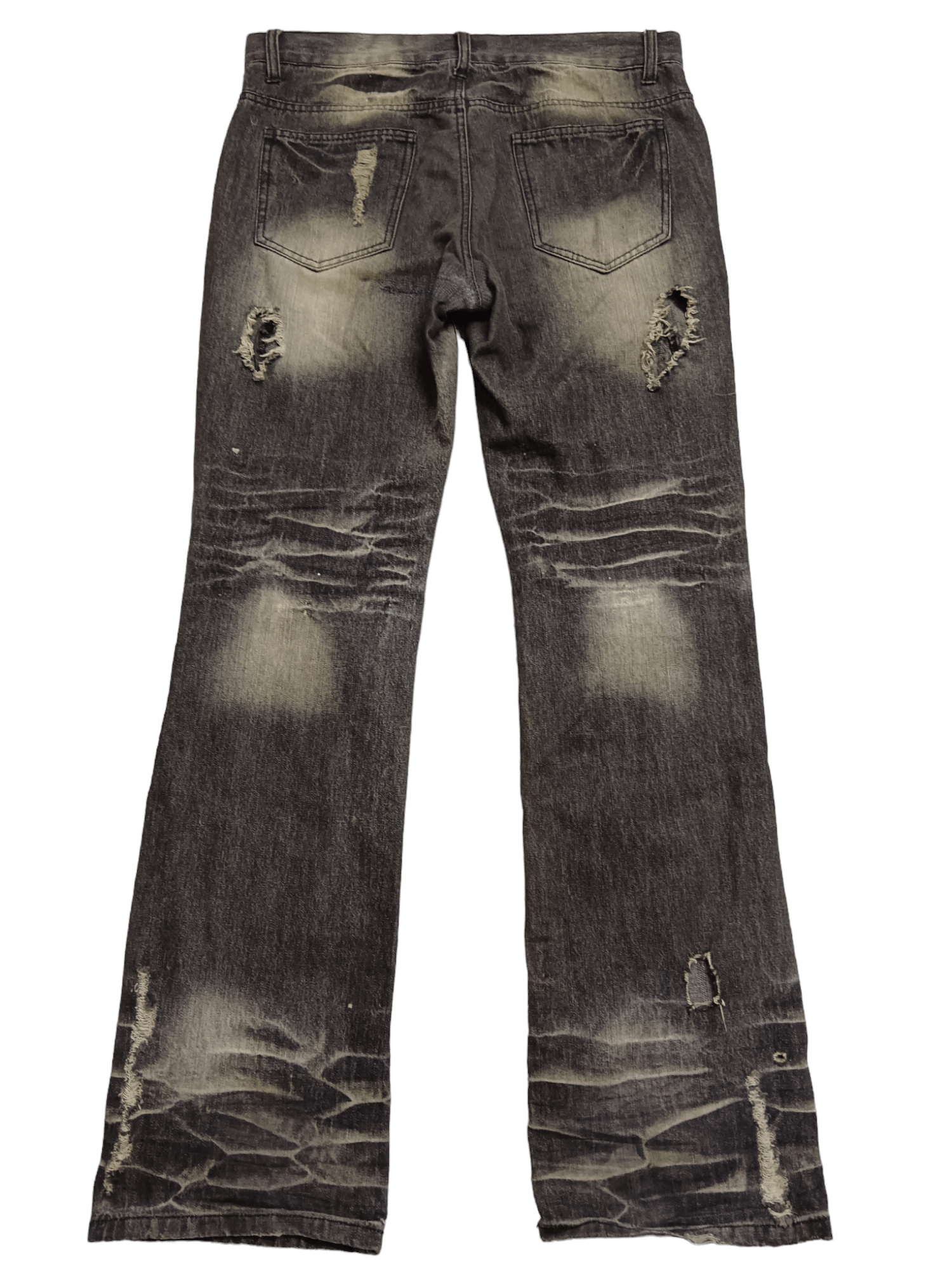 LOWBOX Rare!! 🇯🇵 Mud Washed Distressed Punk Flare Denim Size US 32 / EU 48 - 2 Thumbnail