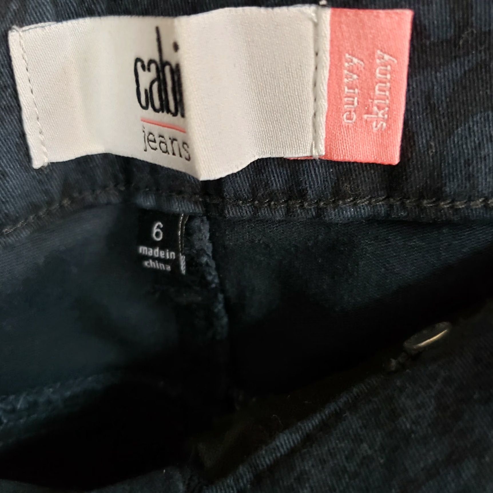 Vintage CAbi Womens Jeans Skinny Mid Rise 6 Blue Floral Denim 30 Inseam Cotton Blend Regular Womens Size 28" / US 6 / IT 42 - 6 Thumbnail