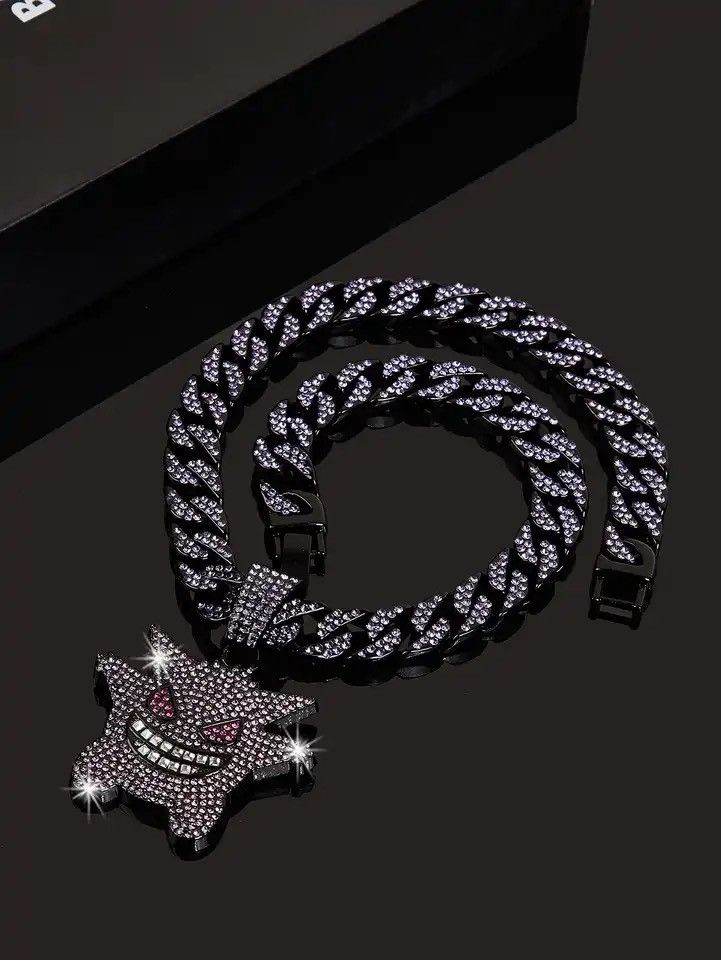 Jewelry Men Women Hip Hop Cuban Necklace Purple Small Devil Pendant Size ONE SIZE - 3 Thumbnail