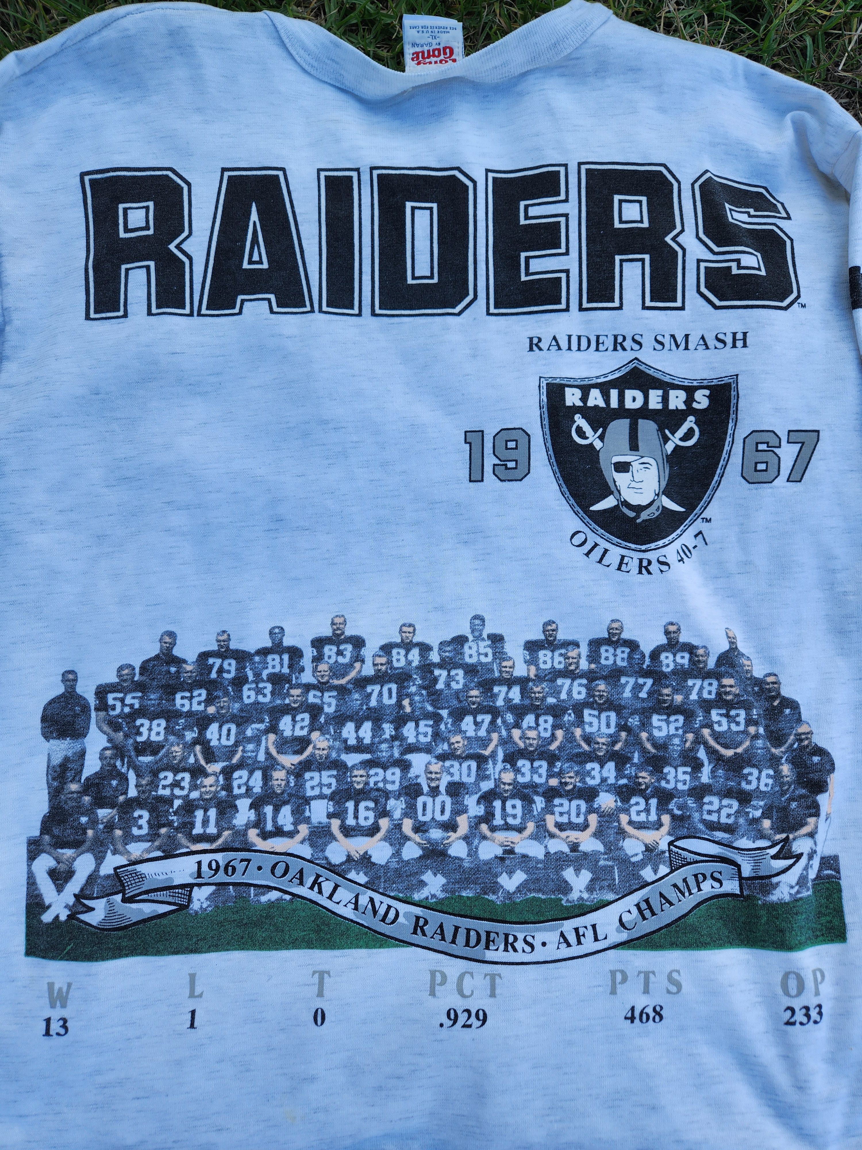 Vintage 90s Oakland Raiders NFL Long Gone Series 1967 AOP Size US XL / EU 56 / 4 - 3 Thumbnail
