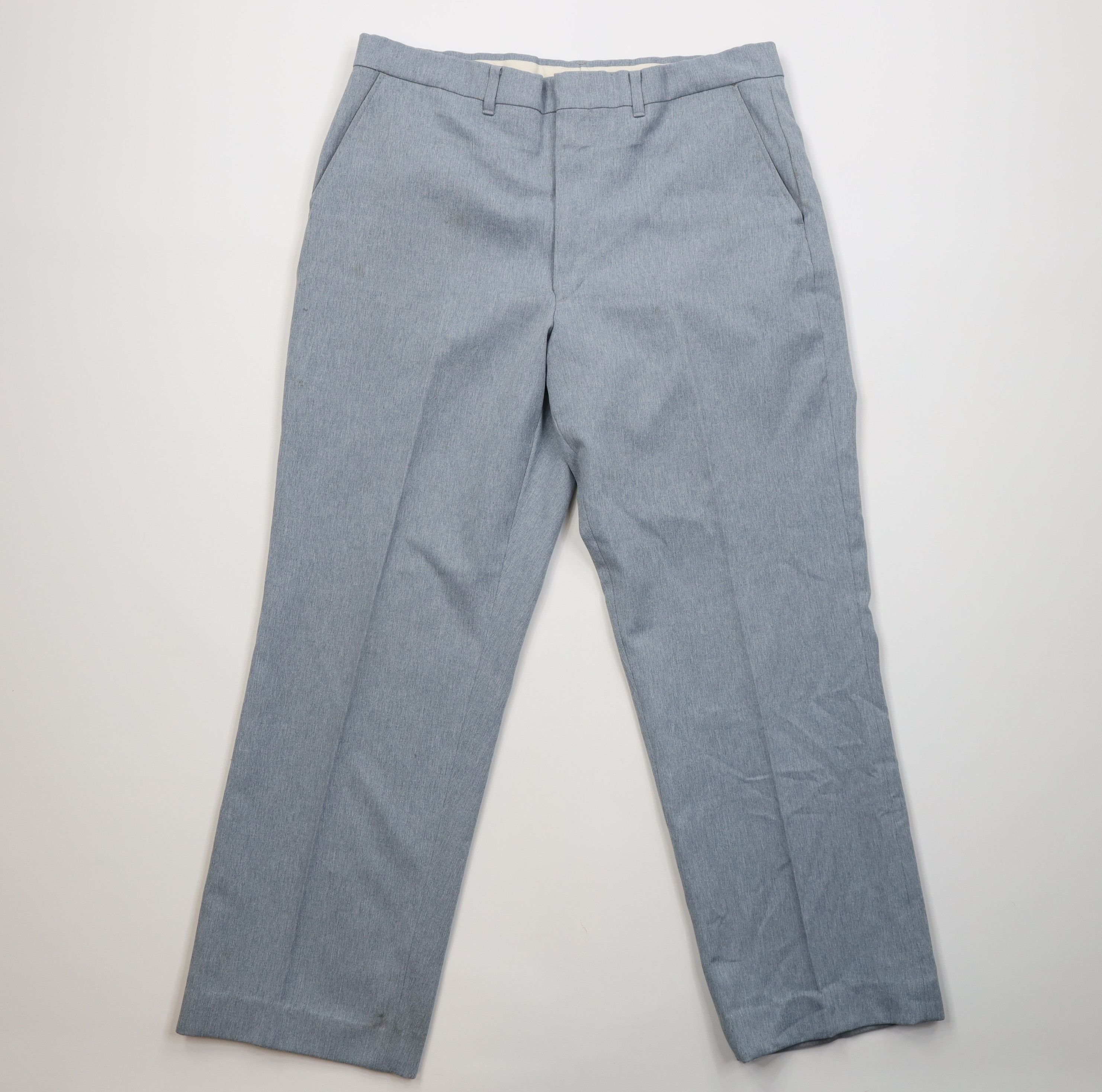 Vintage Vintage 70s Streetwear Chambray Wide Leg Chino Pants USA Size US 34 / EU 50 - 1 Thumbnail