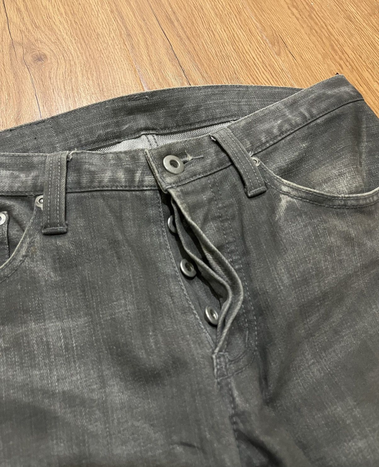 Tornado Mart Vintage 90s Tornado Mart Waxed Jeans Size US 31 - 10 Thumbnail