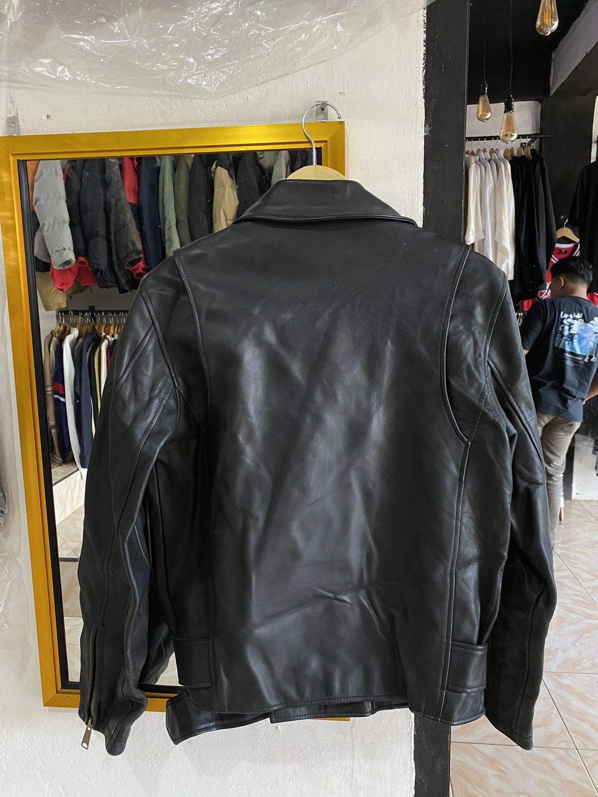 Japanese Brand × Vintage Leather jacket a.n.b Newyork biker Size US M / EU 48-50 / 2 - 2 Thumbnail
