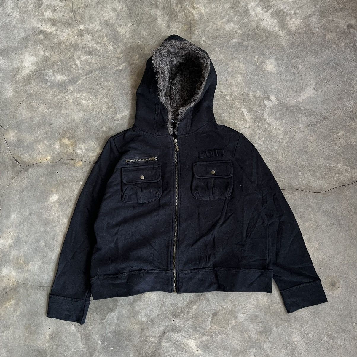 Japanese Brand 2000s Corn Flake Vkei Style Boxy Double Pocket Fur Jacket Size US M / EU 48-50 / 2 - 1 Thumbnail