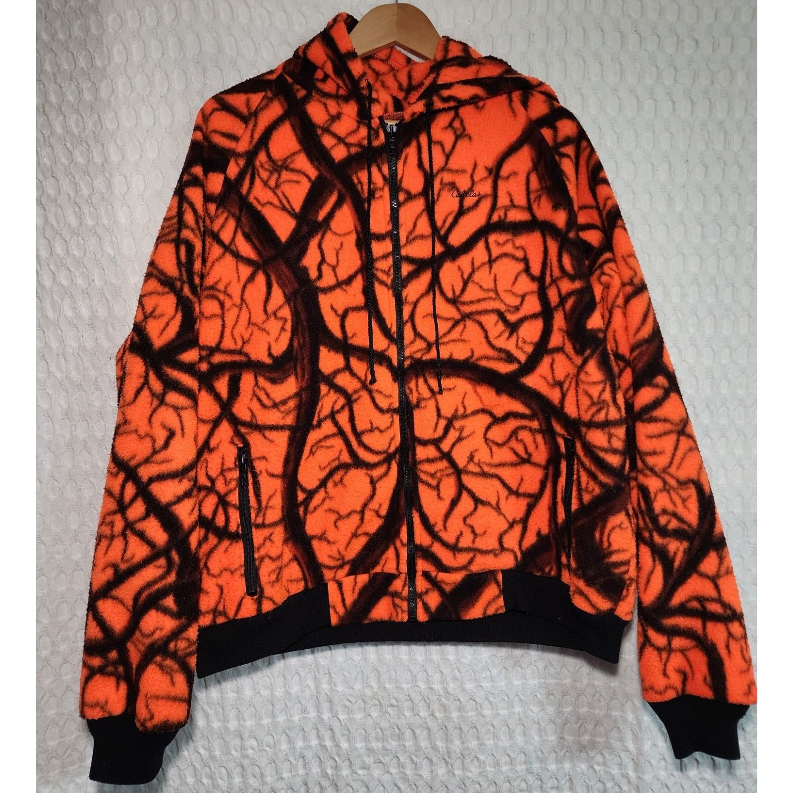 Cabelas Cabela's Vintage Blaze Orange Camo Fleece Hoodie Men's XL Size US XL / EU 56 / 4 - 1 Thumbnail
