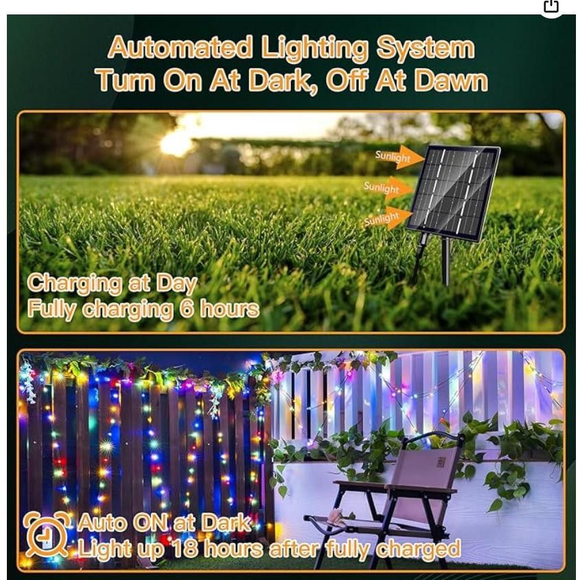 NBDN Nobrandedon Solar Lights, 72FT 640LED with Remote,19 Modes MULTICOLOR Size ONE SIZE - 3 Thumbnail
