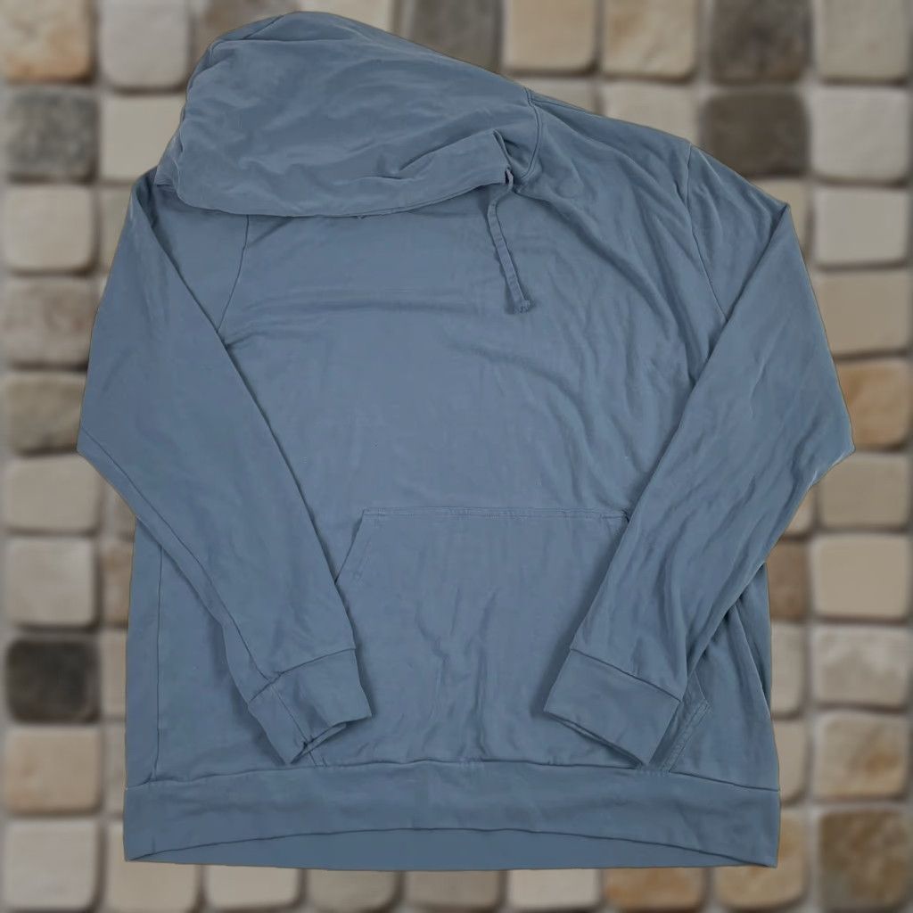 Vintage Cozy Earth Hoodie Mens Large Blue Bamboo Long Sleeve Pullover Stretch Lounge Gym Size US L / EU 52-54 / 3 - 1 Thumbnail