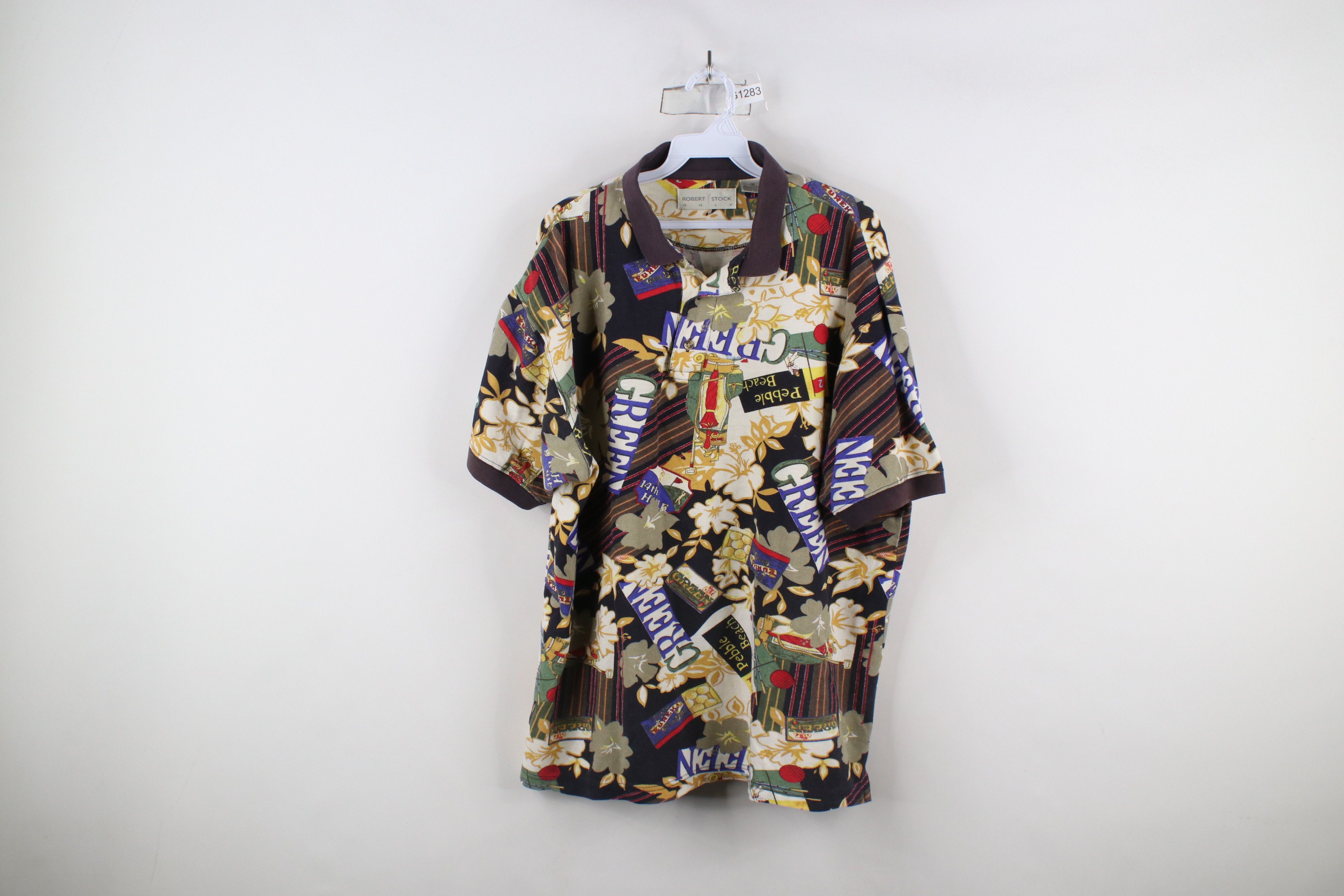 Vintage Vintage 90s Streetwear Flower All Over Print Golf Polo Shirt Size US M / EU 48-50 / 2 - 1 Thumbnail