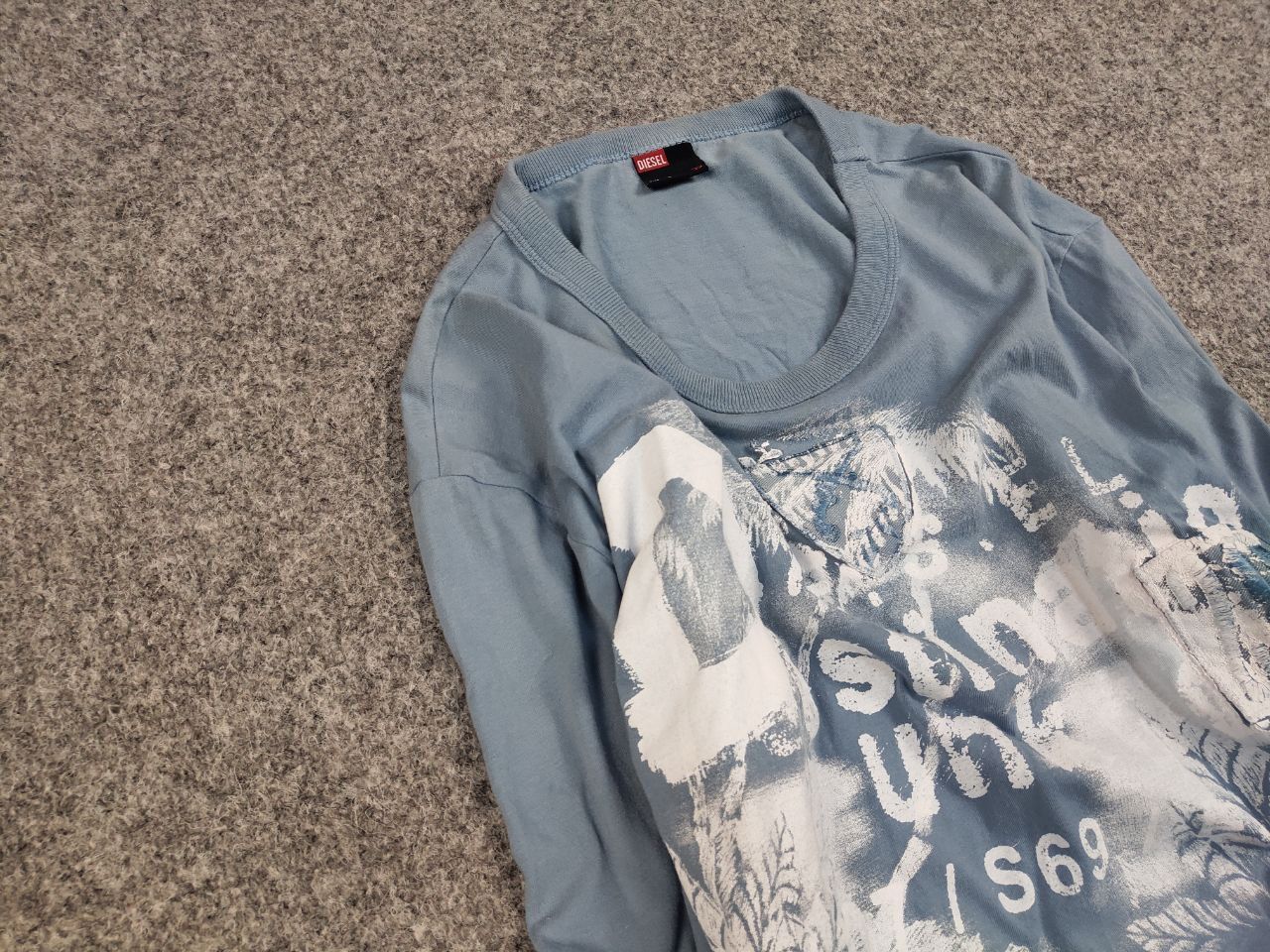 Diesel Vintage Diesel Light Long Sleeve Paint Logo Y2k Style Hype Size US M / EU 48-50 / 2 - 7 Thumbnail