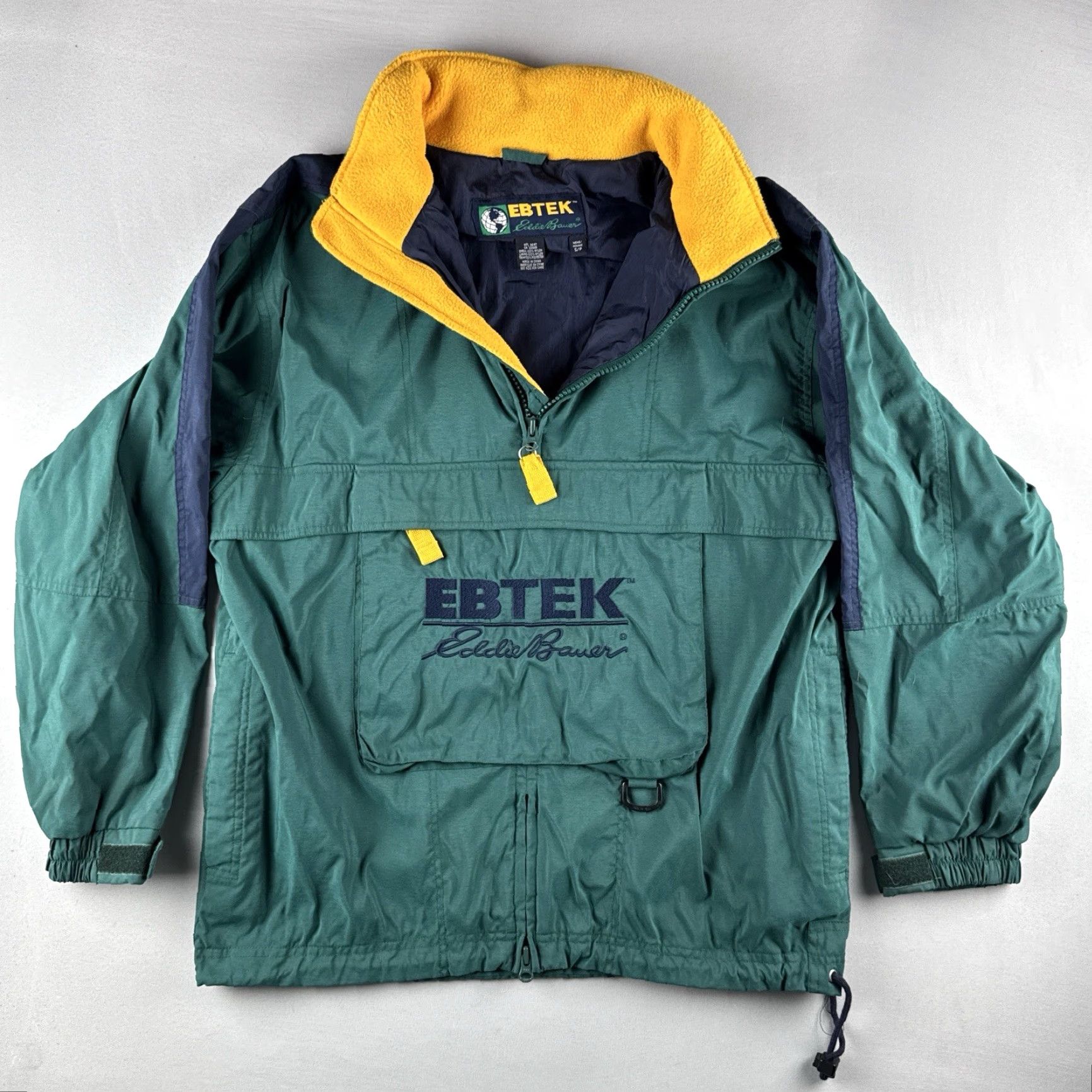 Eddie Bauer VINTAGE Eddie Bauer EBTEK Anorak Jacket Stowaway Hood Teal Small Mens Jacket Size US S / EU 44-46 / 1 - 2 Thumbnail