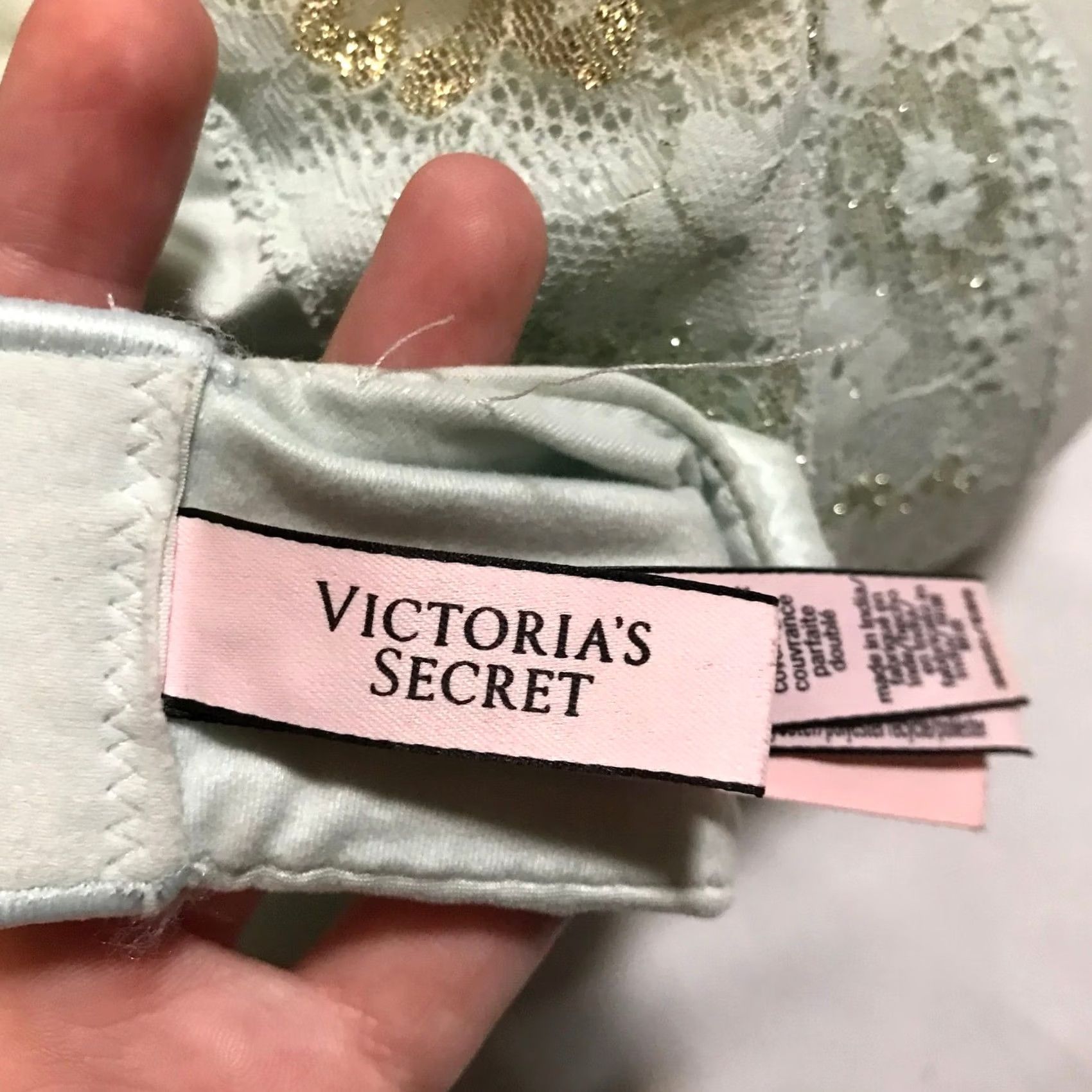 Victoria's Secret Victoria's Secret 38DD Light Blue Push Up Bra Lace Trim Balconette Bra Women Size ONE SIZE - 5 Thumbnail