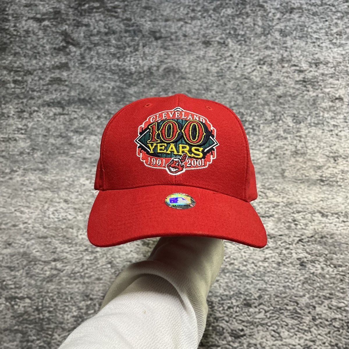 MLB Vintage Cleveland Indians 100 Years 2001 Red Wahoo Hat NEW Size ONE SIZE - 1 Thumbnail