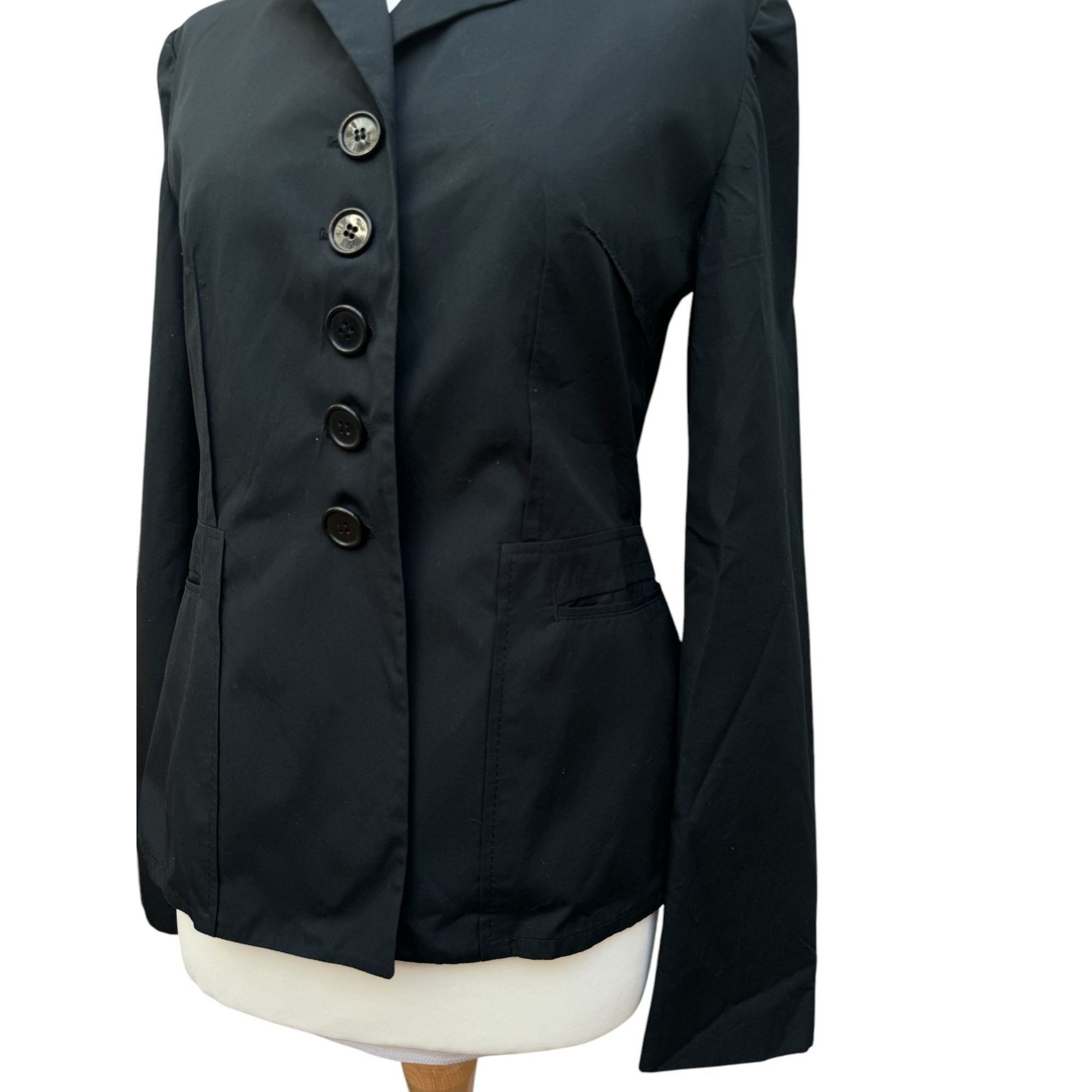 Miu Miu 1990s Black Cotton Blazer Size M / US 6-8 / IT 42-44 - 5 Thumbnail