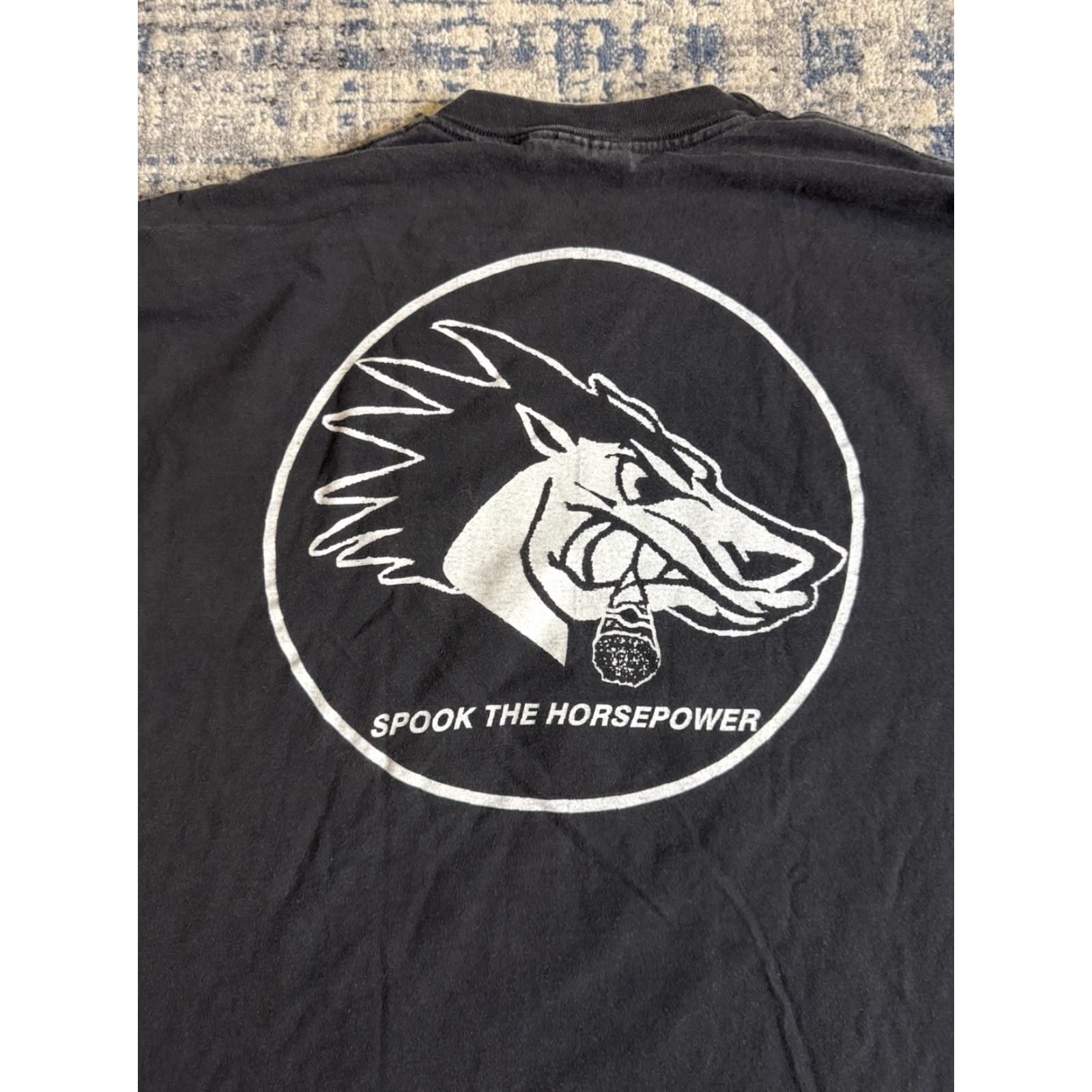 Hanes VINTAGE Hanes 90s Spook The Horse Band Grunge T-Shirt XL Black Mens Rock Pattern Graphic Print Short Sleeve Crew Neck Size US XL / EU 56 / 4 - 4 Thumbnail