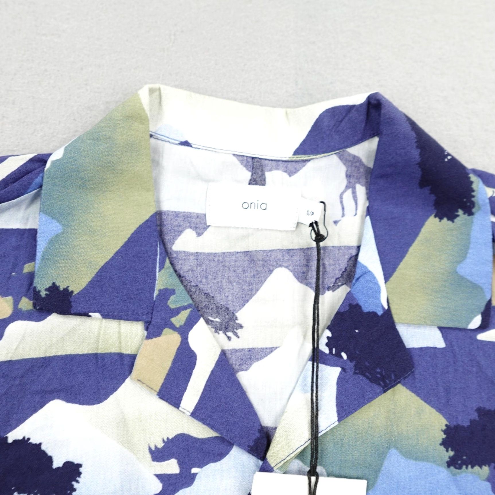 Onia VINTAGE Onia Shirt Blue White Safari Camo Button-Up Short Sleeve S Mens Outdoor Beach Size US S / EU 44-46 / 1 - 2 Thumbnail