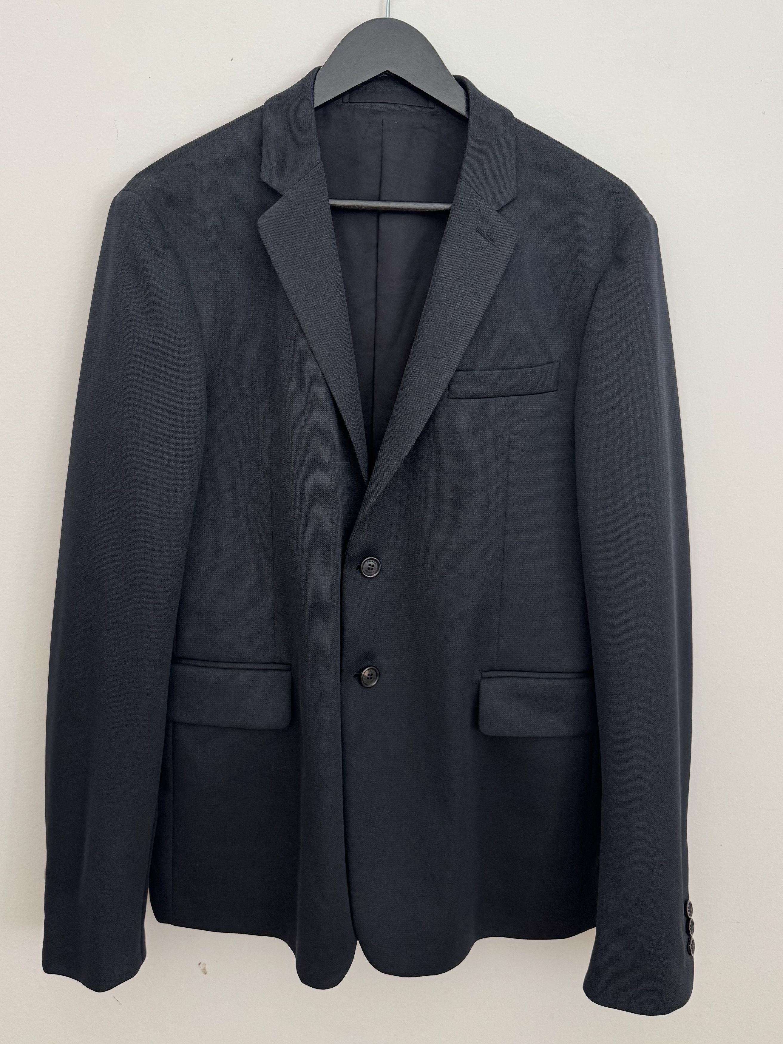 Prada Prada Mens Black Blazer Size 52 Minimal Tailored Jacket Size 52R - 3 Thumbnail