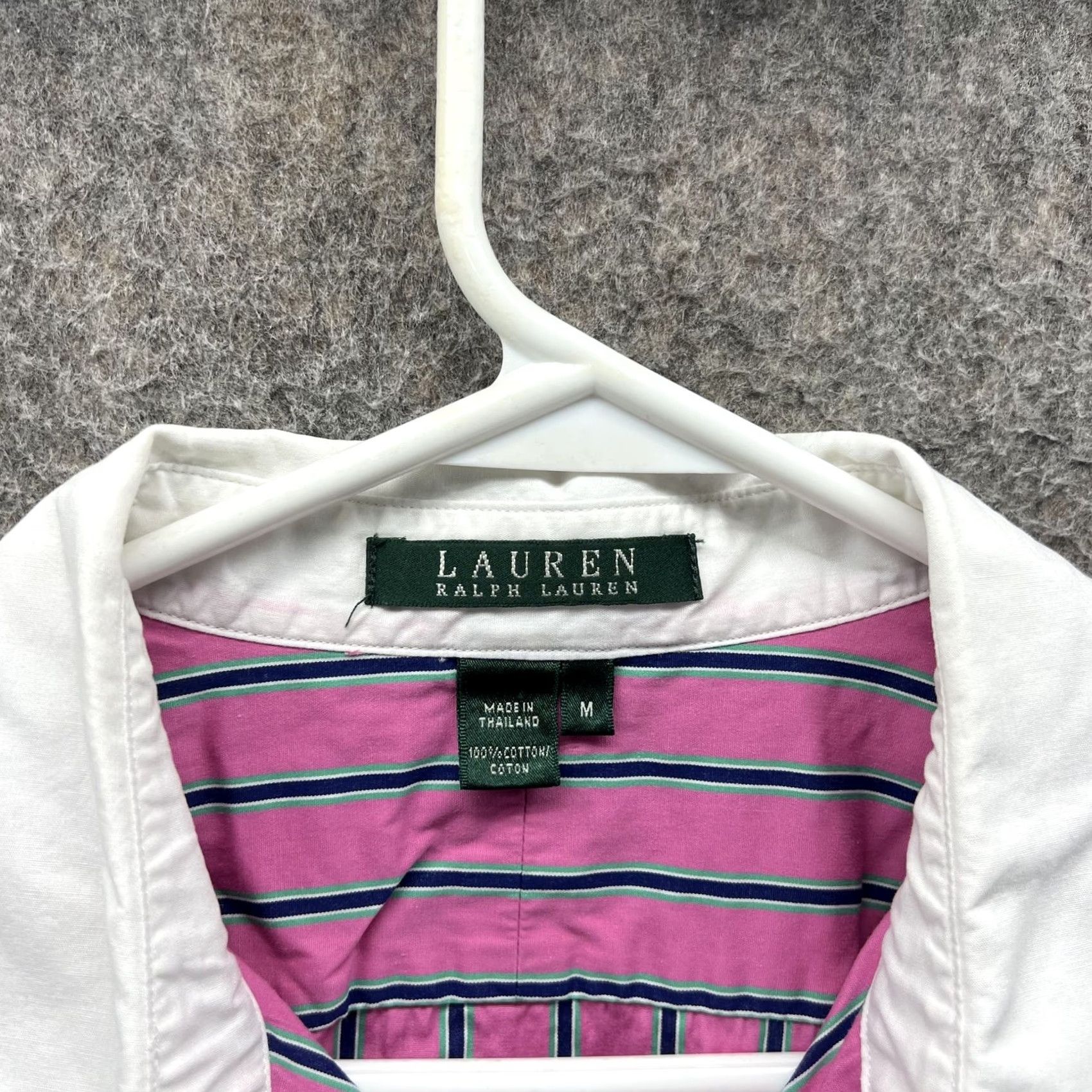 Ralph Lauren Lauren Ralph Lauren Shirt Womens Medium Pink Stripe Button Front 3/4 Sleeve Top Size M / US 6-8 / IT 42-44 - 5 Thumbnail