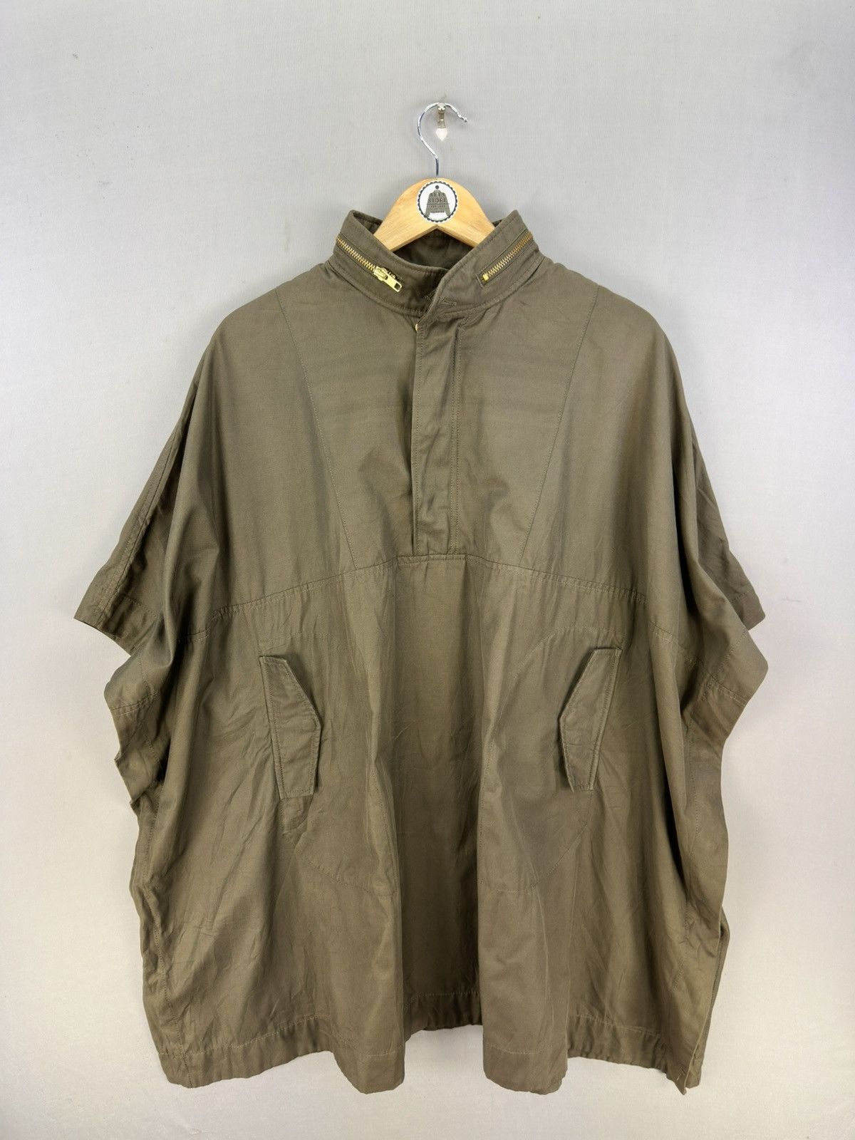 Japanese Brand Lepsim Olive Green Avant-Garde Poncho Size ONE SIZE - 1 Thumbnail