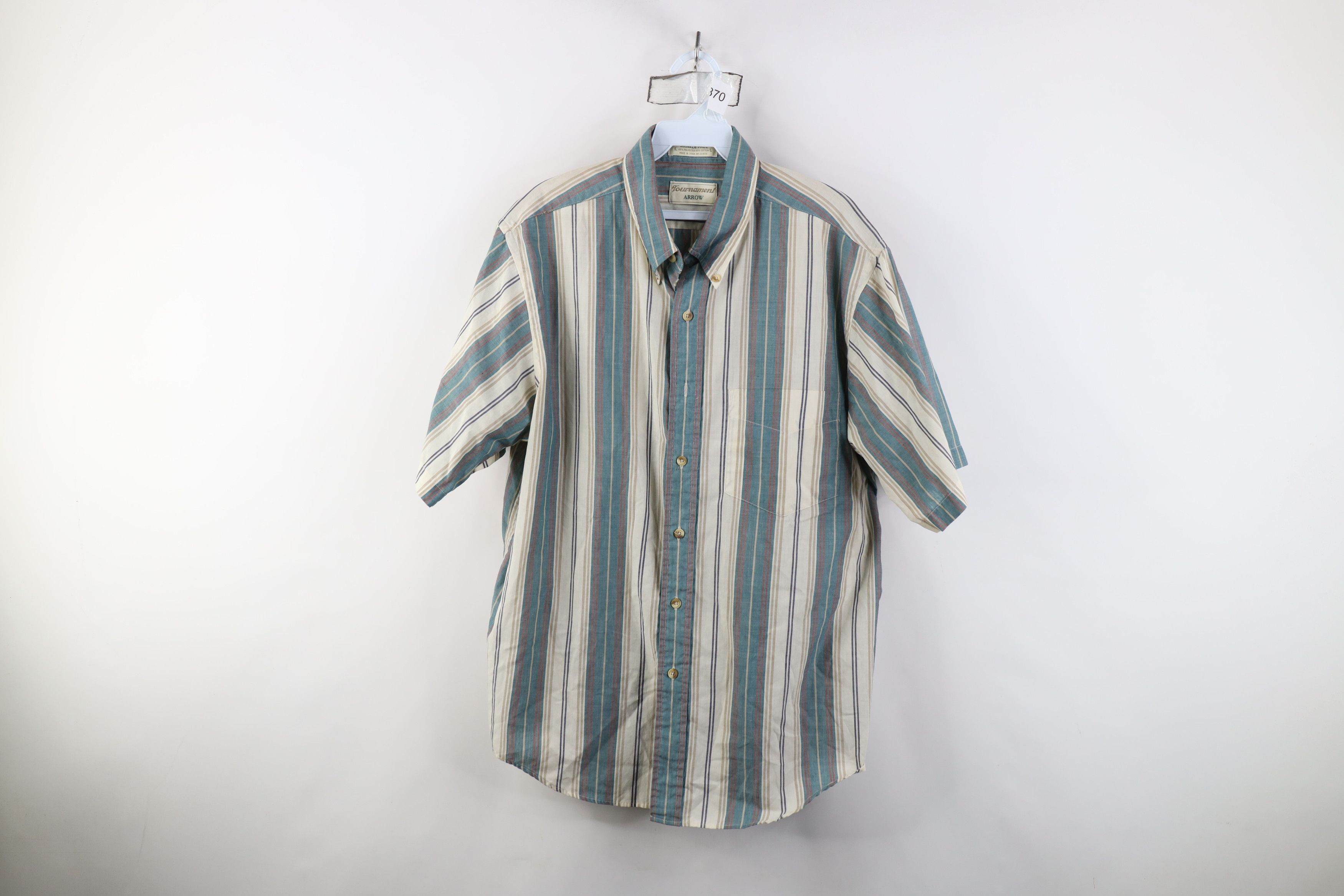 Vintage Vintage 90s Streetwear Block Short Sleeve Button Down Shirt Size US L / EU 52-54 / 3 - 1 Thumbnail