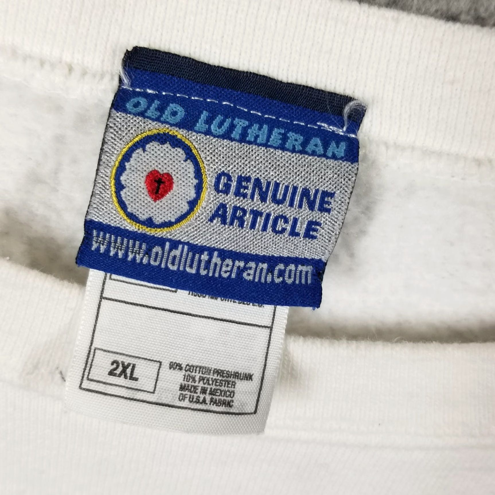 Vintage Lutheran Chick Sweatshirt 2XL White Crewneck Graphic Jesus Christian Pullover Size US XXL / EU 58 / 5 - 4 Thumbnail