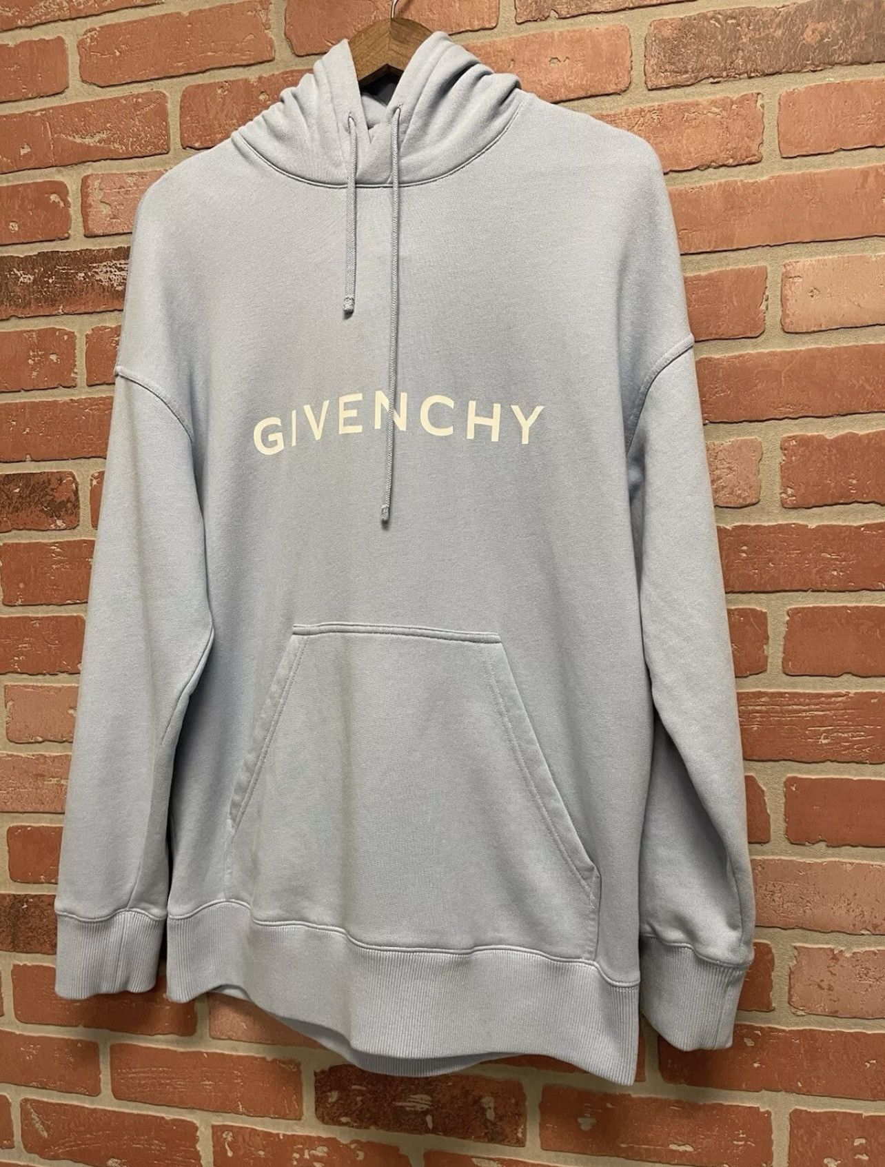 Givenchy Size S - Givenchy Men's Blue Logo-Print Hoodie Sweatshirt Size US S / EU 44-46 / 1 - 3 Thumbnail