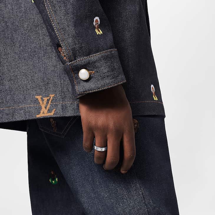 Louis Vuitton LV Mosaic Thin Ring - S Size ONE SIZE - 3 Thumbnail