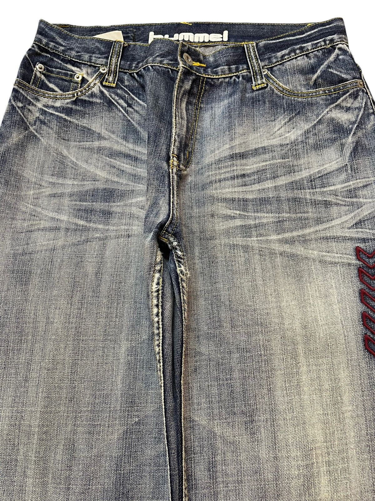 Hummel Vintage Hummel Blue Faded Wash Style Baggy Jeans Size US 32 / EU 48 - 3 Thumbnail
