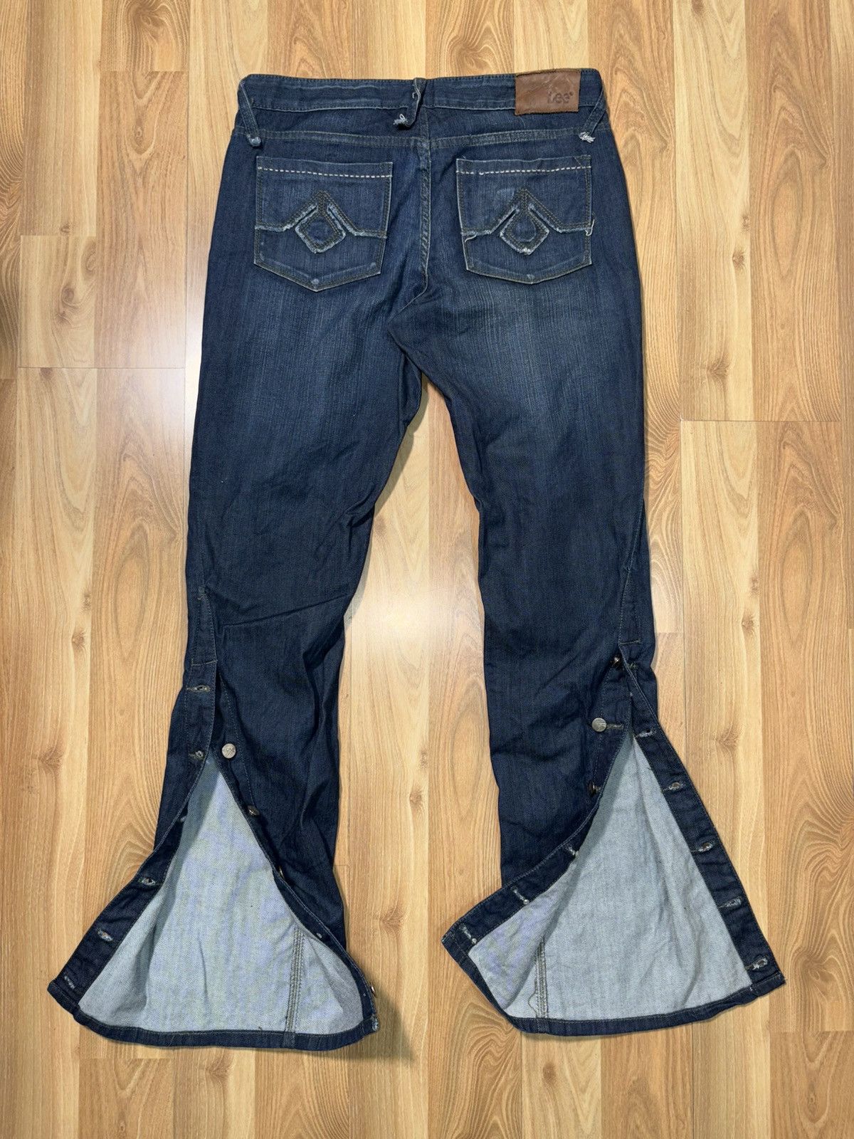 Lee VTG Lee Y2K Snap Button Convertible Flare Jeans Indigo Blue Size US 34 / EU 50 - 12 Thumbnail
