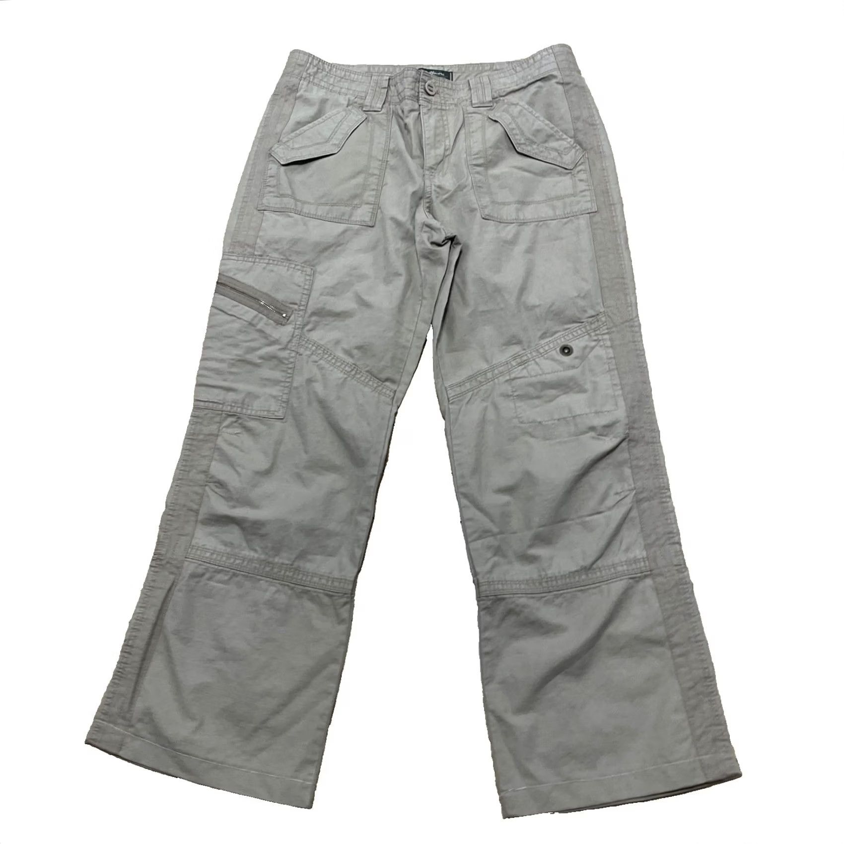 Eddie Bauer VINTAGE Eddie Bauer Cargo Pants Women 8 Straight Khaki Sub Herringbone Flax 3349 NEW Size 30" / US 8 / IT 44 - 2 Thumbnail