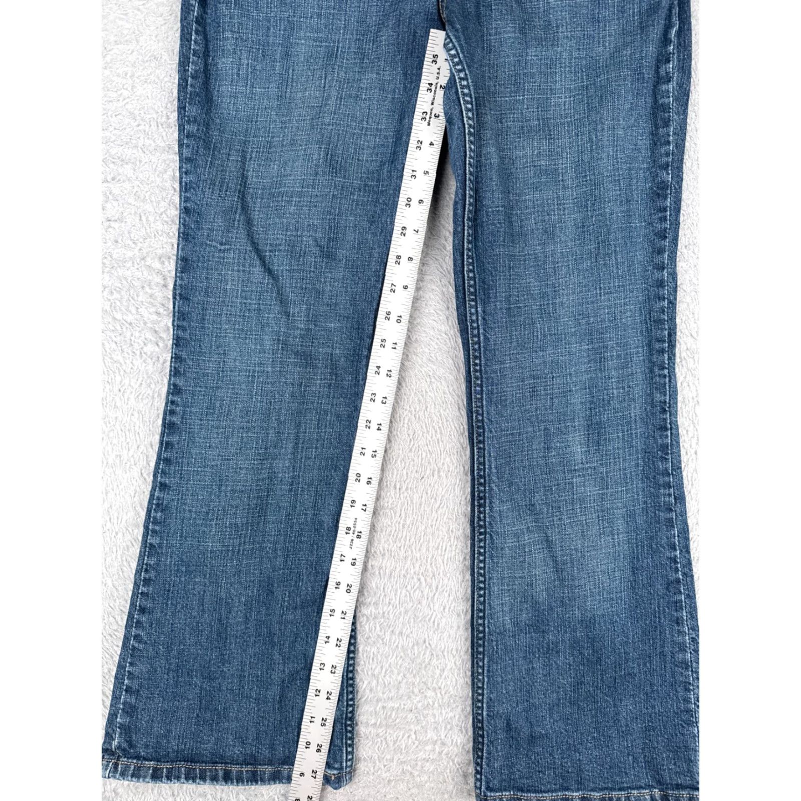 Vintage SONG Jeans Womens Flared Denim Blue Medium Wash 23x31 Cotton Blend 5-Pocket Regular Rise Mid 8.5-10.5 in Size 0 Size 25" / US 0 / IT 36 - 7 Thumbnail