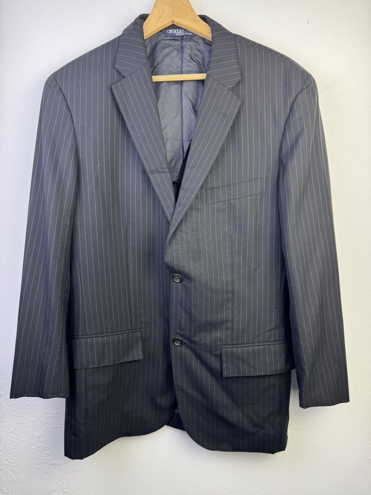 Polo Ralph Lauren Polo Ralph Lauren men's pinstriped two-button suit jacket Size 40R - 1 Thumbnail