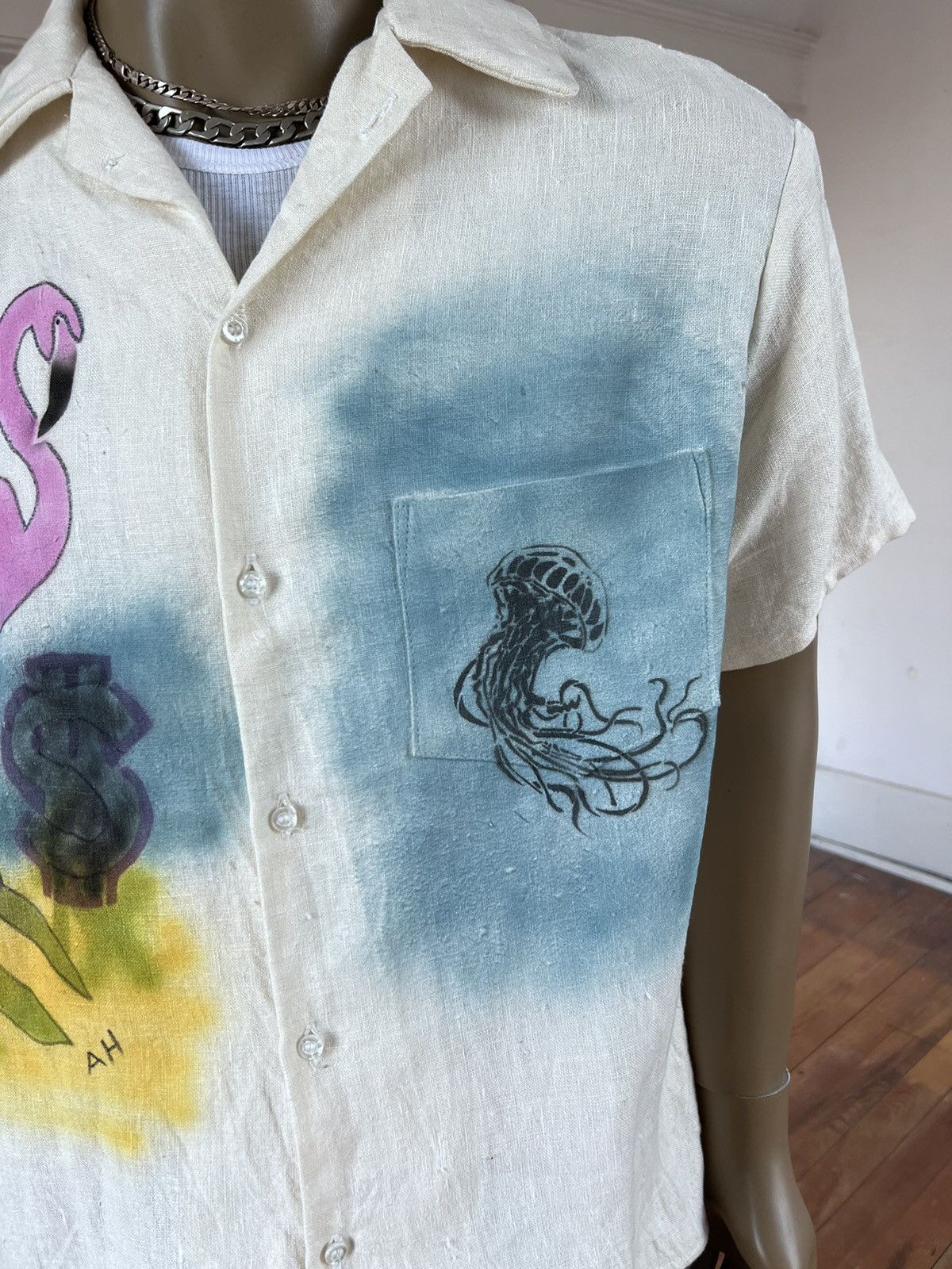 Other Flamingo Goat Hermans Hemp Mens Shirt Size US L / EU 52-54 / 3 - 4 Thumbnail