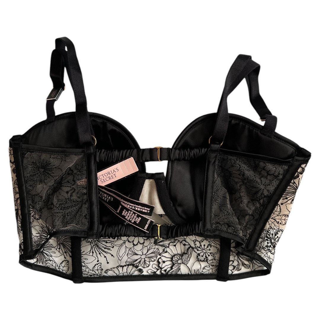 Victoria's Secret Victoria's Secret Black Long Line Balconette Bra, 32D Size ONE SIZE - 2 Thumbnail