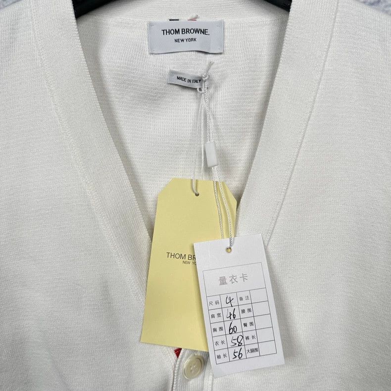 Thom Browne Thom browne White classic double-sleeved knitted cardigan s Size US XL / EU 56 / 4 - 3 Thumbnail