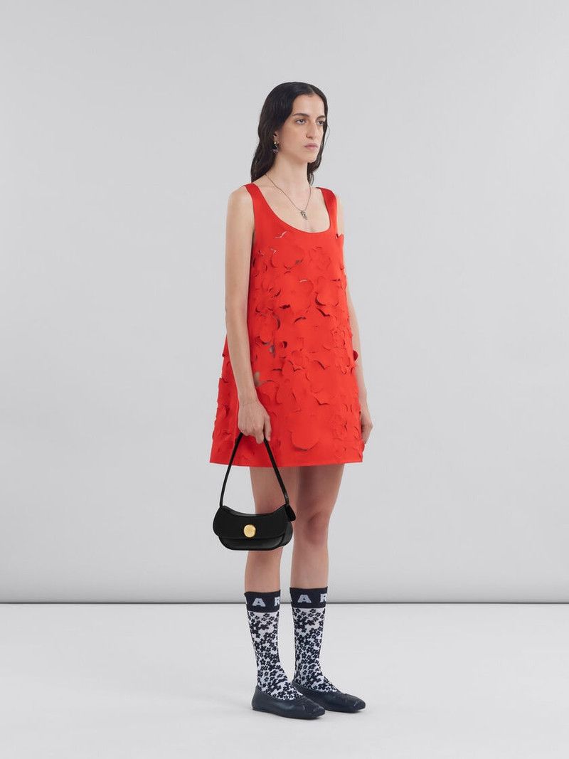 Marni o1f1d3z0326 Textured-Finish Mini Dress in Red Size XL / US 12-14 / IT 48-50 - 6 Thumbnail