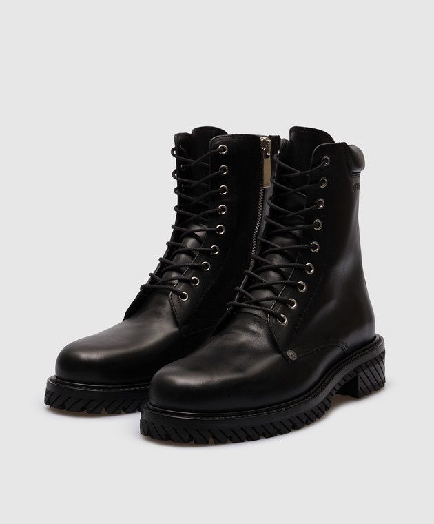 Off-White o1y0225 Logo Ankle Boots in Black Size US 7 / EU 40 - 3 Thumbnail
