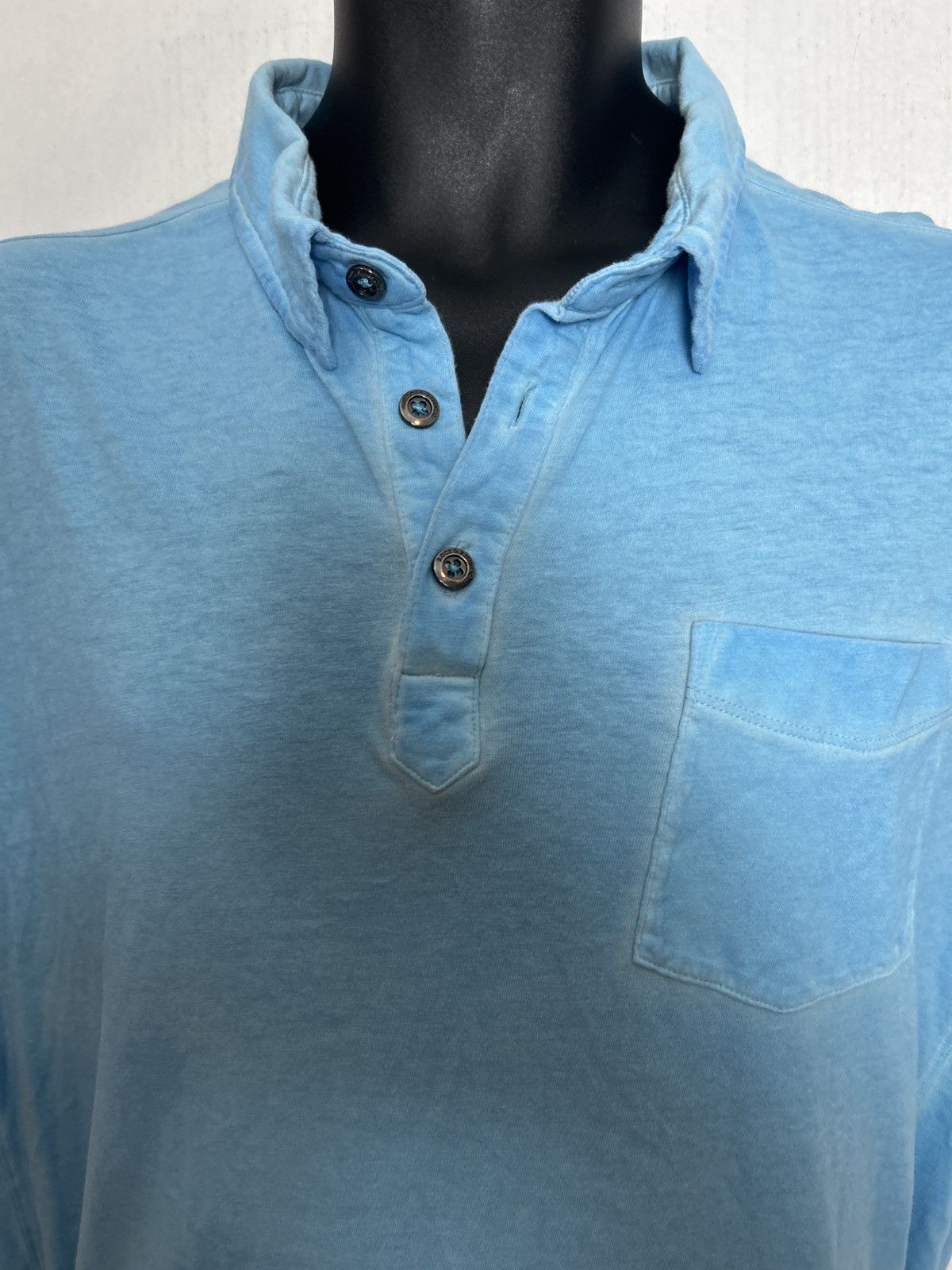 Rock & Republic Rock & Republic Men’s Polo Shirt Blue Distressed Wash XL0014 Size US XL / EU 56 / 4 - 2 Thumbnail