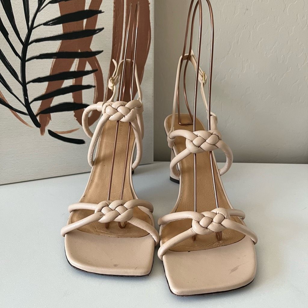 Frame Frame Le Hendrix Slingback Leather Heeled Sandals Cream Size Size US 8 / IT 38 - 5 Thumbnail