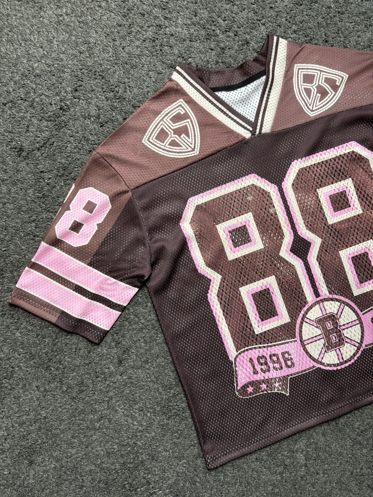 Japanese Brand Vintage style rare Brooklyn 88 brown pink football jersey Size US L / EU 52-54 / 3 - 3 Thumbnail