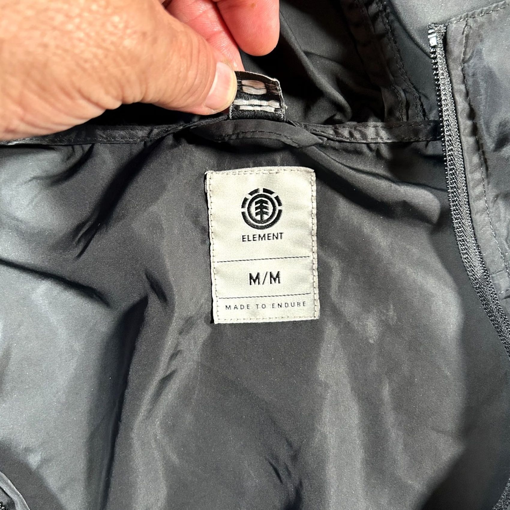 Element Element Alder Fundamental Windbreaker Jacket Mens M Black Gray Water Resistant Size US M / EU 48-50 / 2 - 3 Thumbnail
