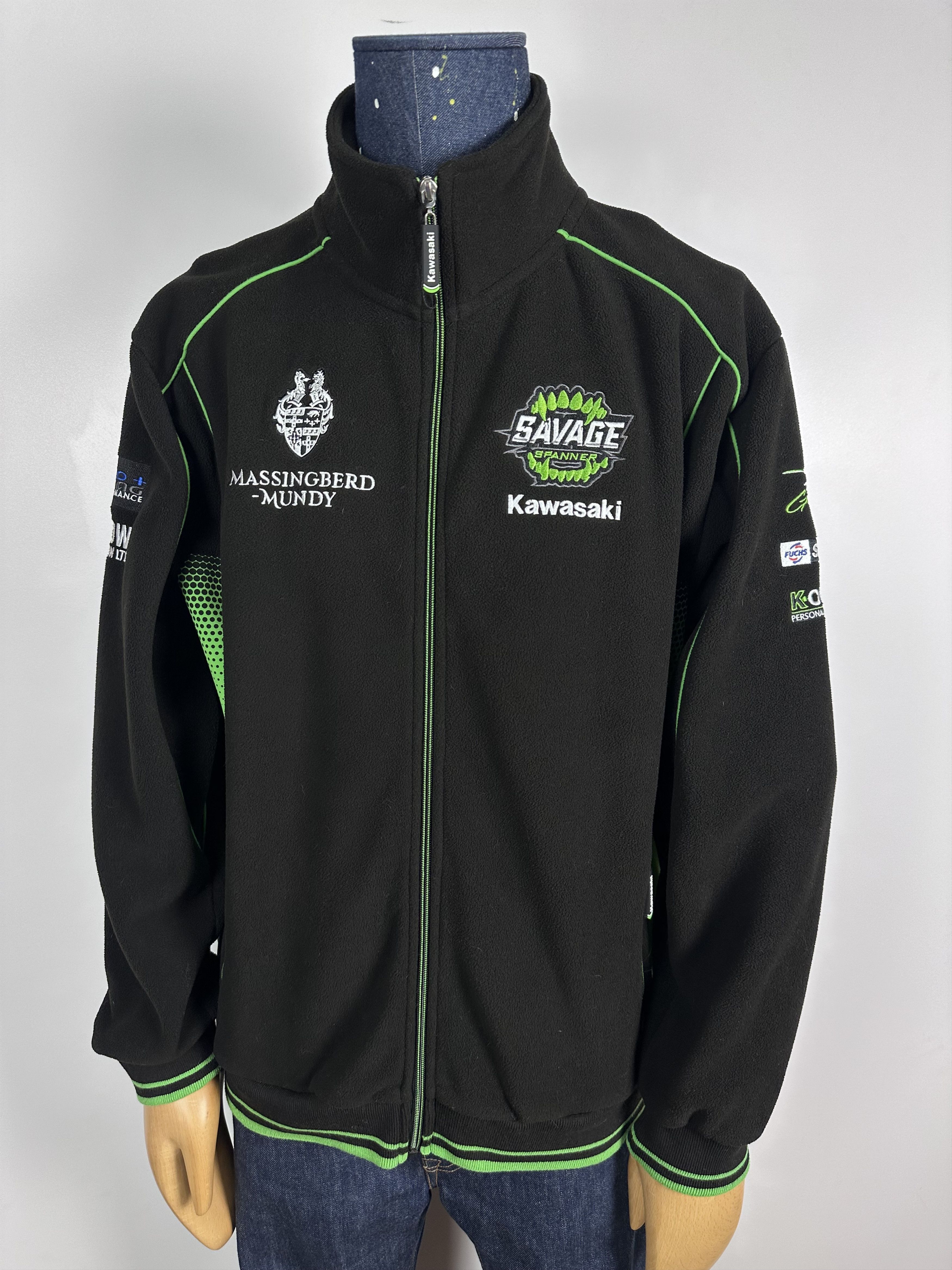 Vintage Kawasaki Massingberd Jacket Black Green Fleece Mens Size L Size US L / EU 52-54 / 3 - 1 Thumbnail